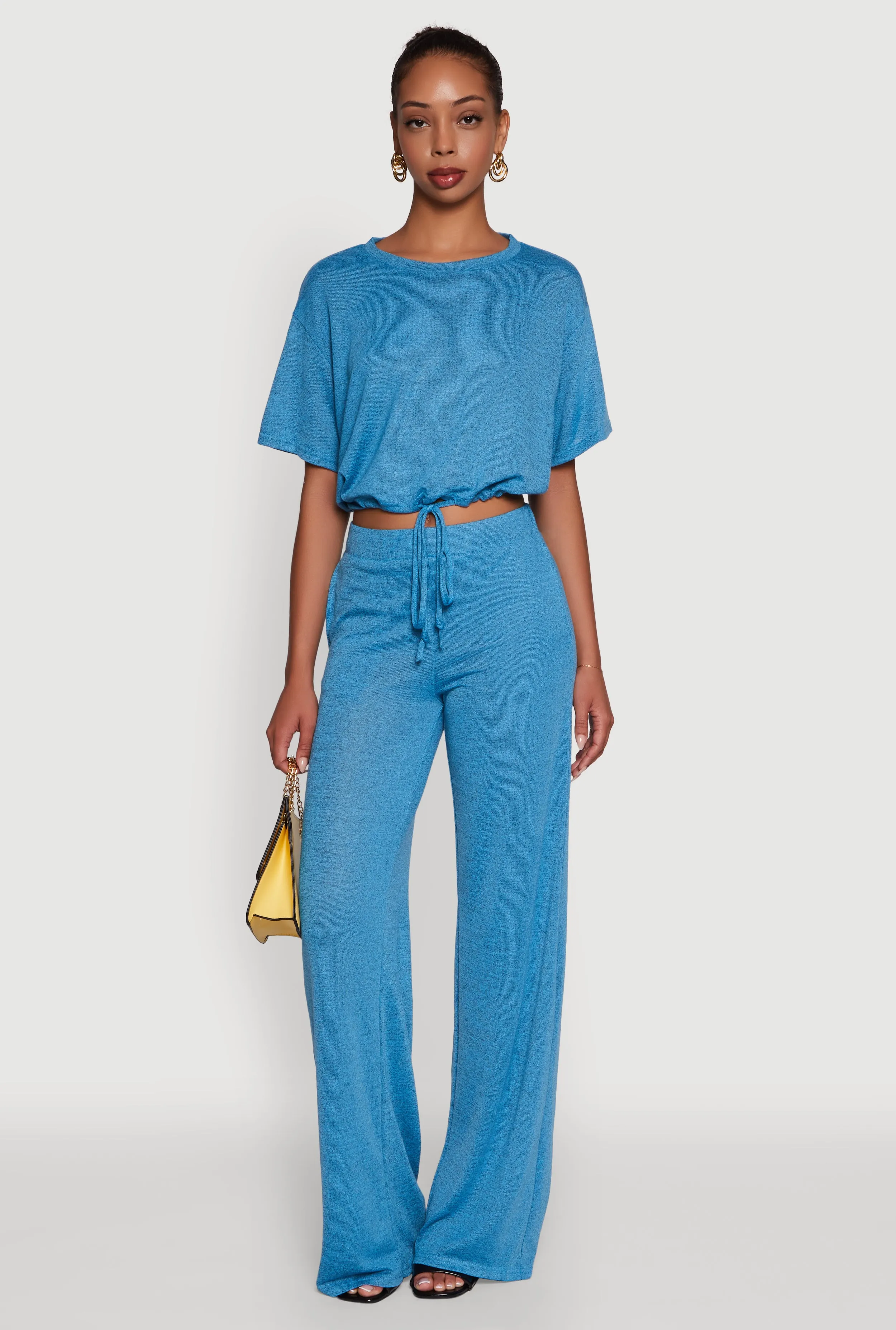 Daisy Drawstring Hem Crew Neck Cropped Tee sold by Rainbow product image thumbnail 3