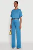 Daisy Drawstring Hem Crew Neck Cropped Tee sold by Rainbow