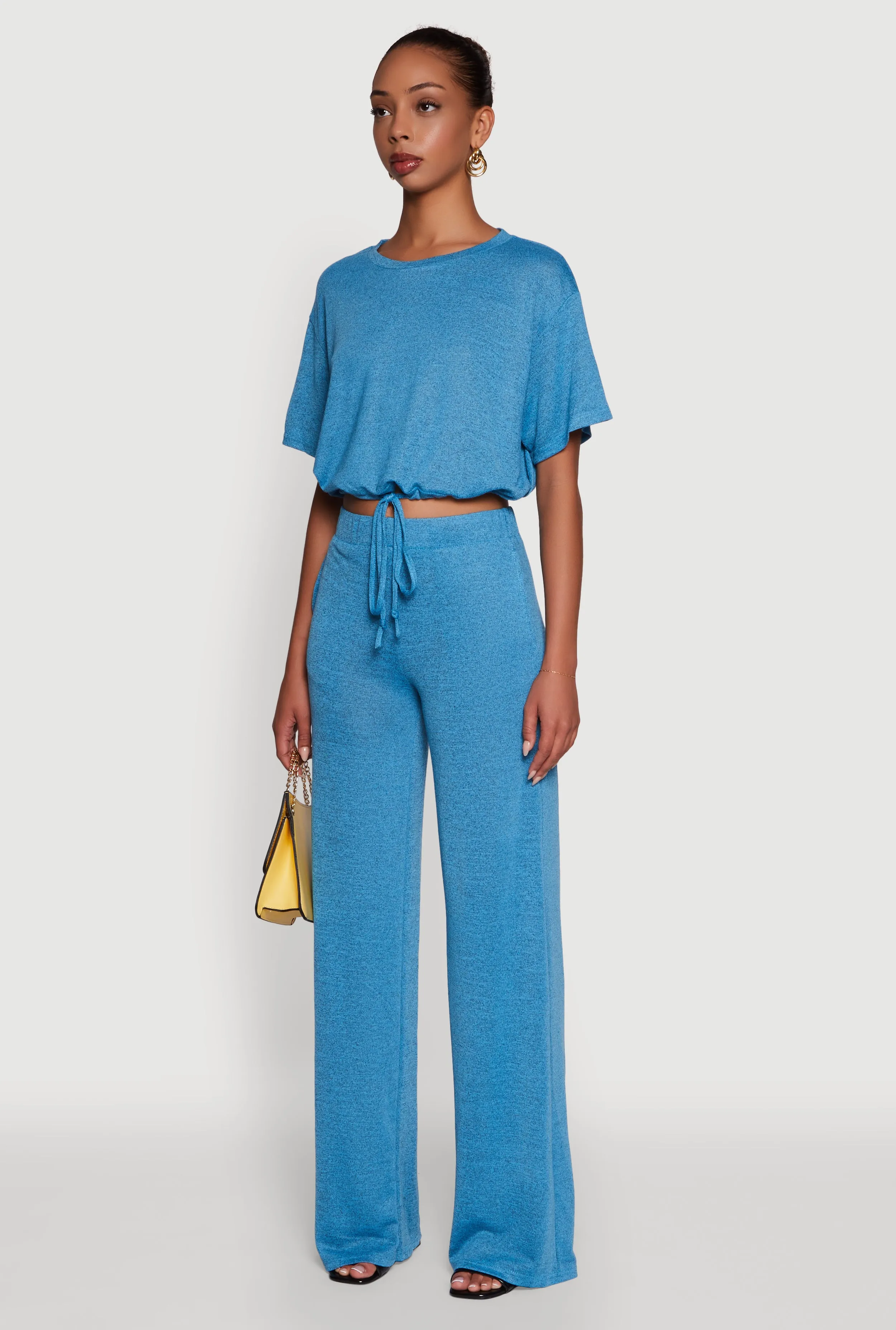 Daisy Drawstring Hem Crew Neck Cropped Tee sold by Rainbow product image thumbnail 5