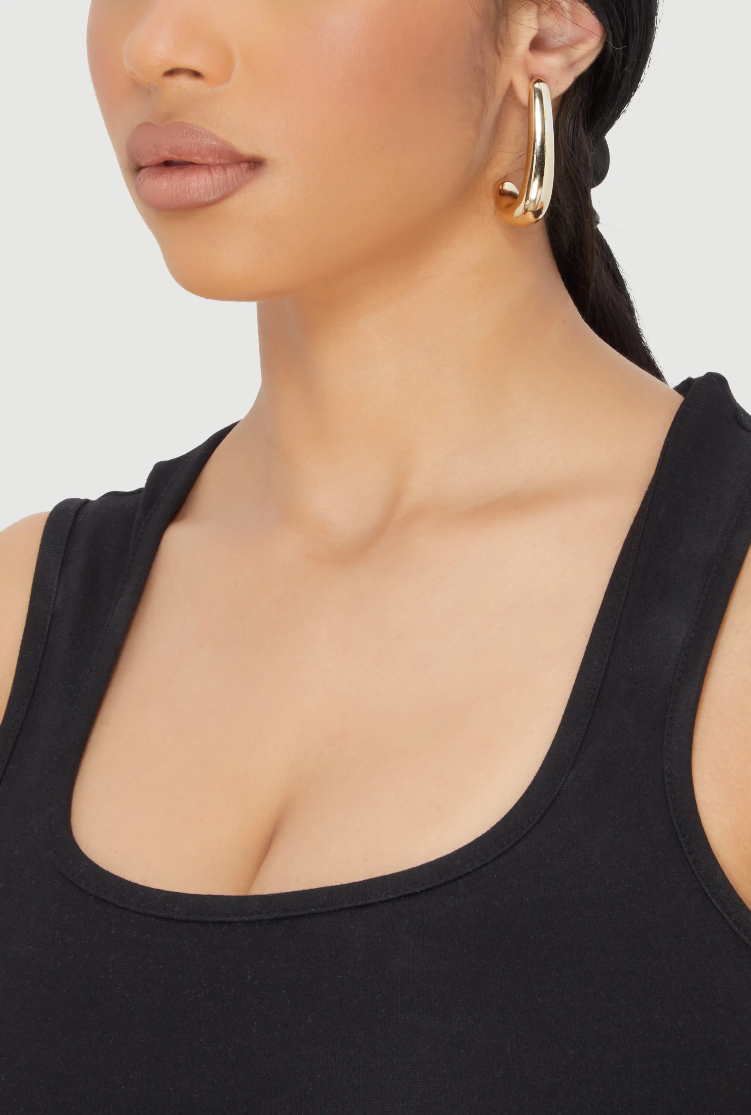 Trendy Metallic Drop Hoop Earrings Set of 3 sold by Rainbow product image thumbnail 2