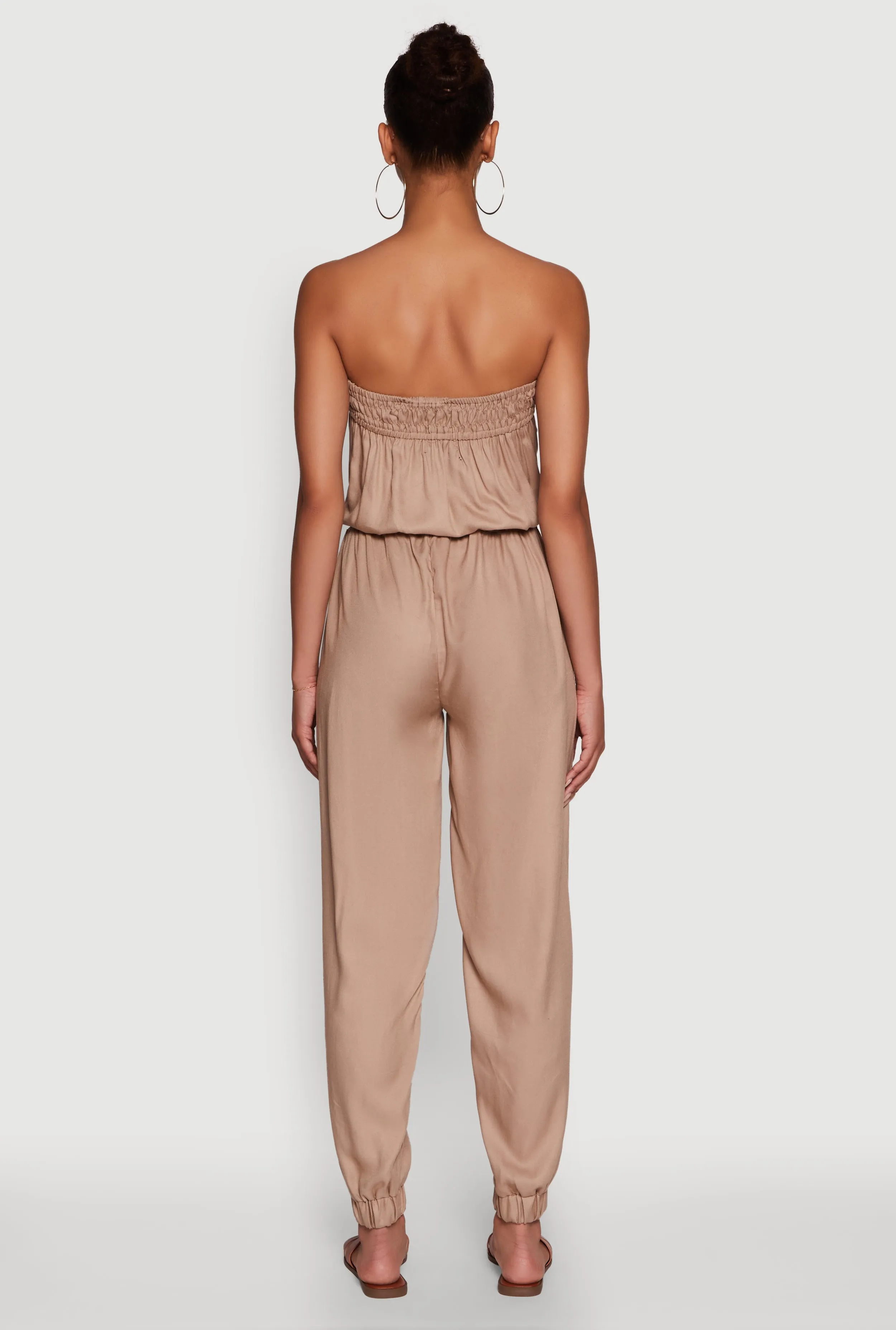 Strapless Smocked Drawstring Waist Jumpsuit sold by Rainbow product image thumbnail 5