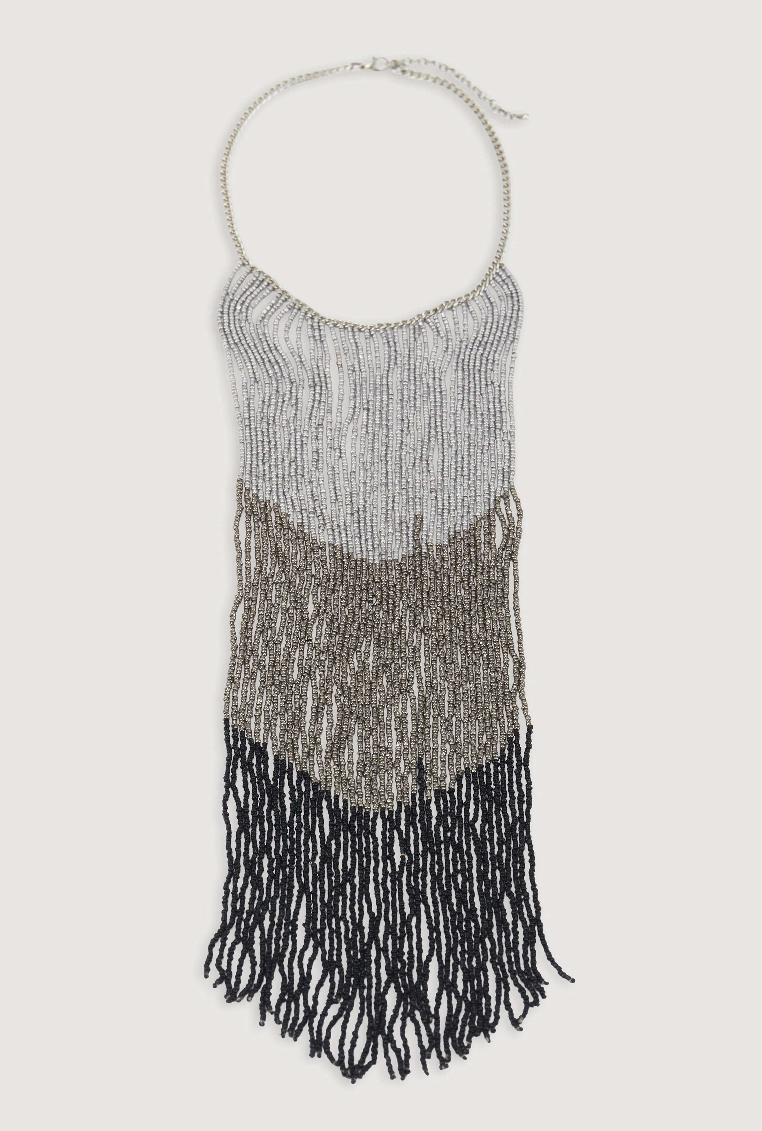 Chevron Fringe Beaded Necklace sold by Rainbow