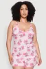 Plus Size Lace Trim Fruit Print Cami and Shorts Pajama Set sold by Rainbow