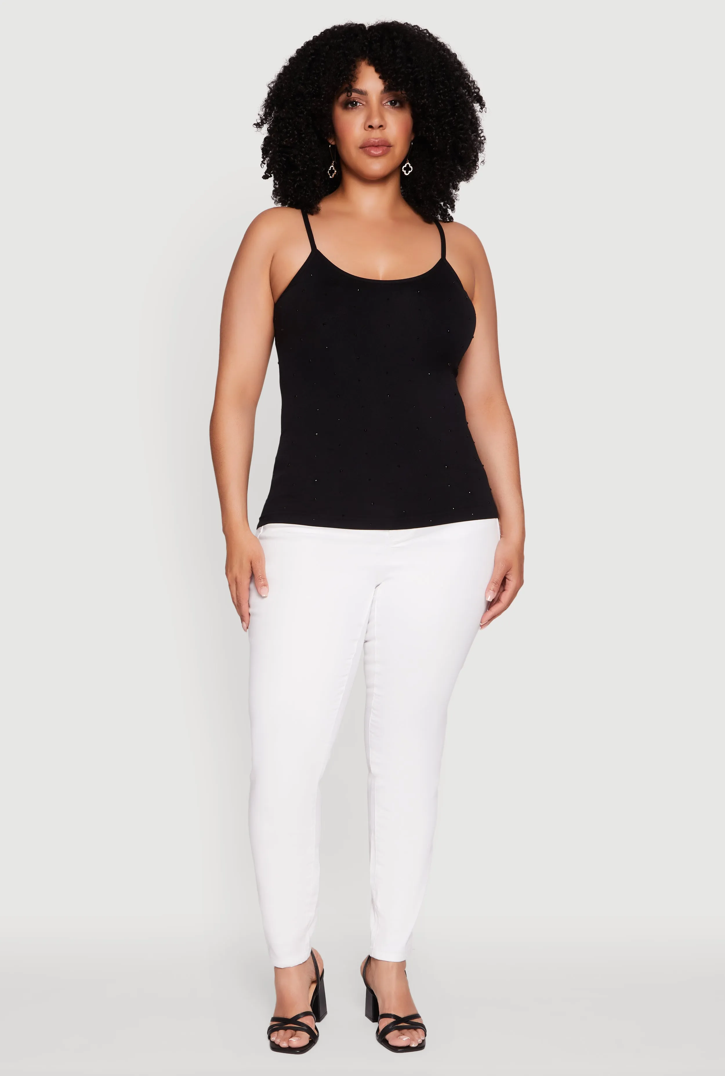 Plus Size Seamless Rhinestone Detail Cami sold by Rainbow