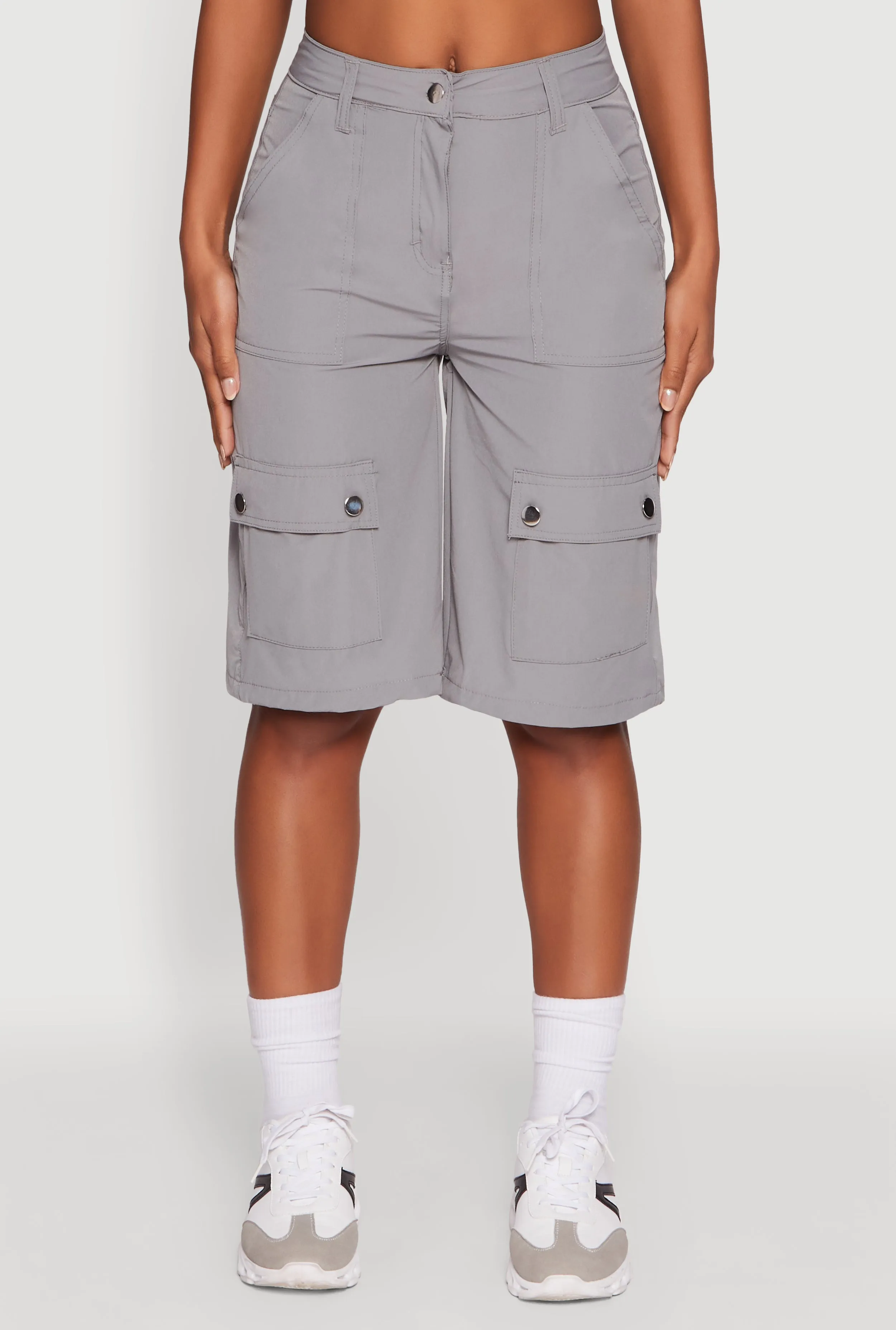 Trendy High Waisted Nylon Cargo Shorts sold by Rainbow product image thumbnail 5