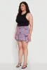 Plus Size Daisy Acid Wash Denim Cargo Skirt sold by Rainbow