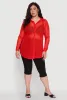 Plus Size Sheer Classic Fit Long Sleeve Tunic Shirt sold by Rainbow
