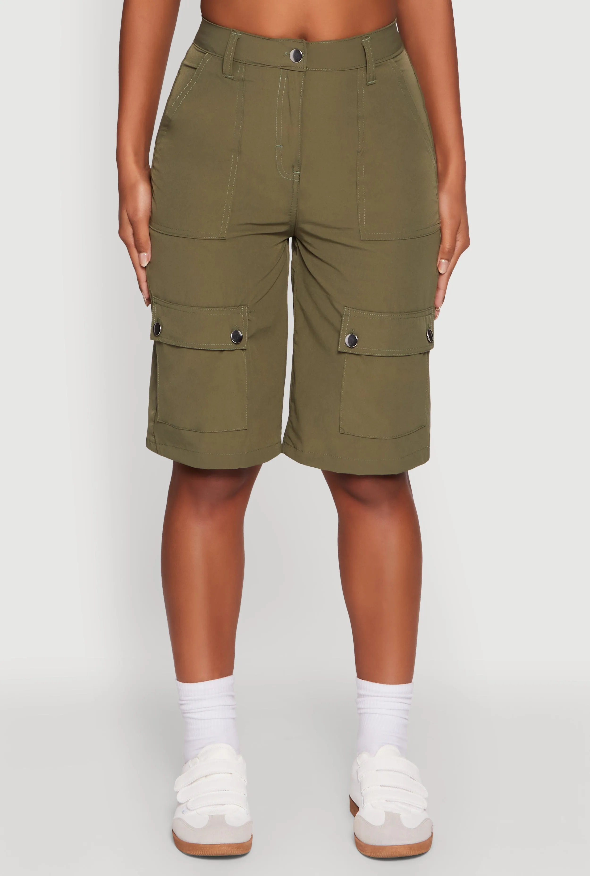 Trendy High Waisted Nylon Cargo Shorts sold by Rainbow product image thumbnail 5