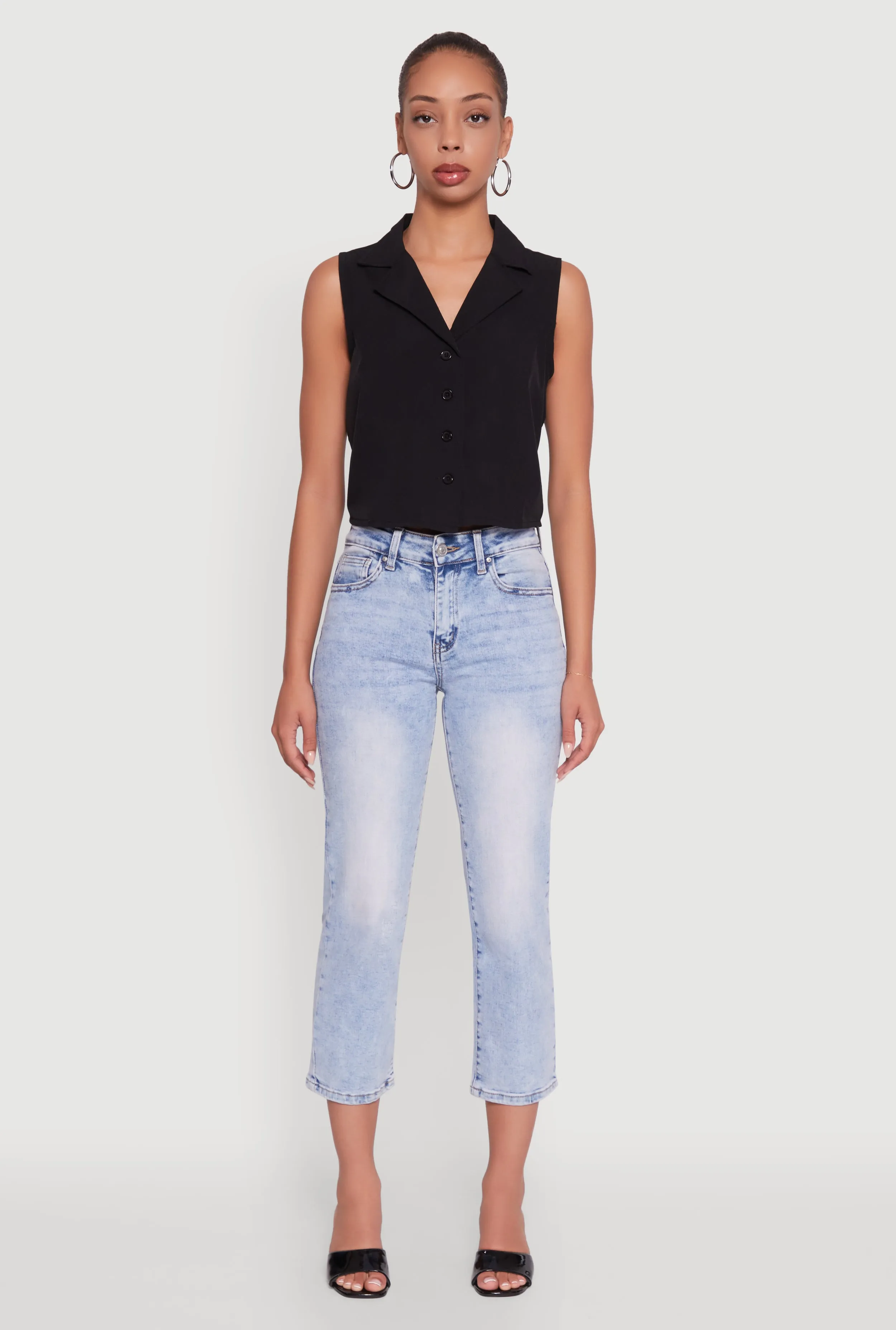 Trendy Button Front Cropped Blazer Vest sold by Rainbow product image thumbnail 3