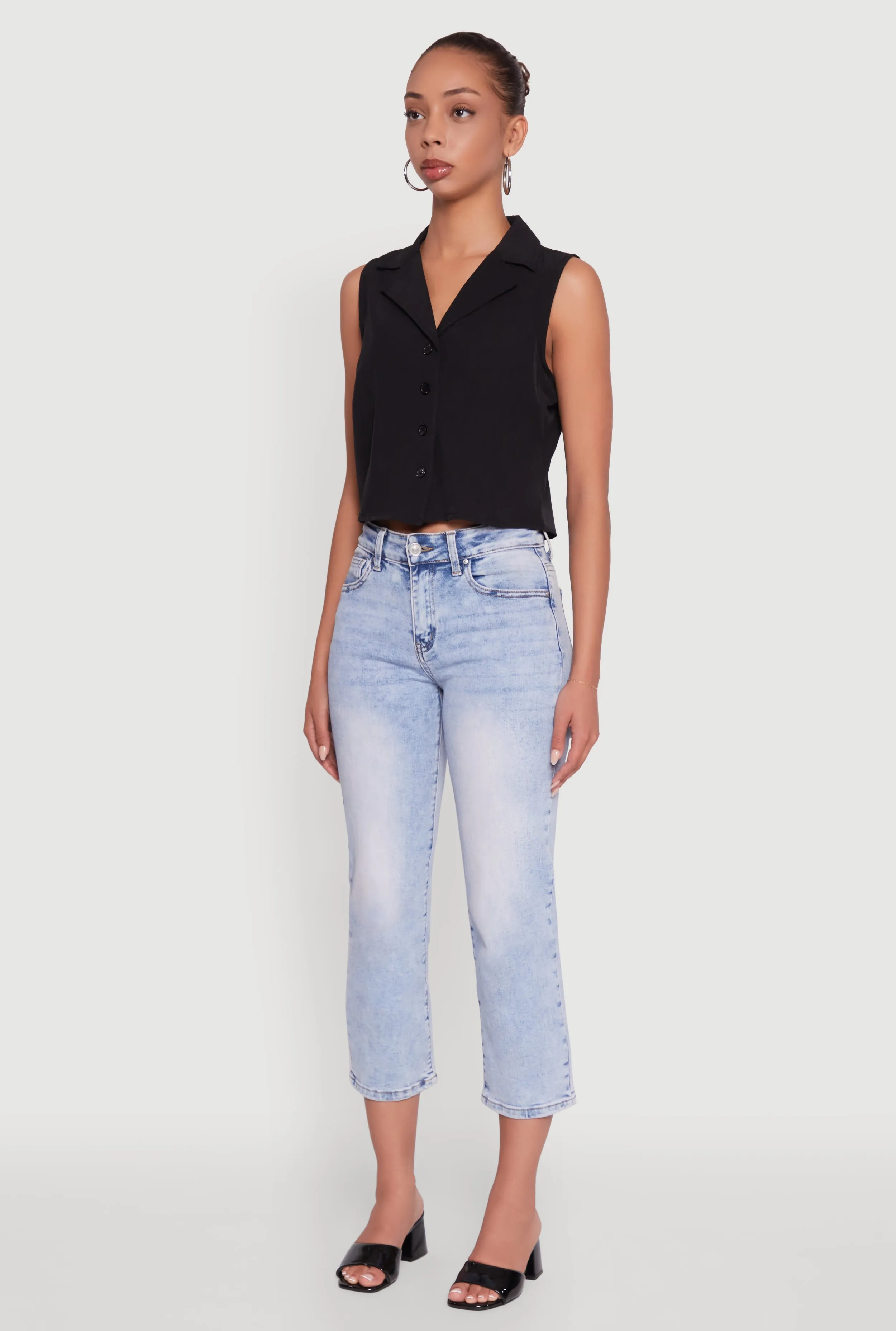 Trendy Button Front Cropped Blazer Vest sold by Rainbow product image thumbnail 5