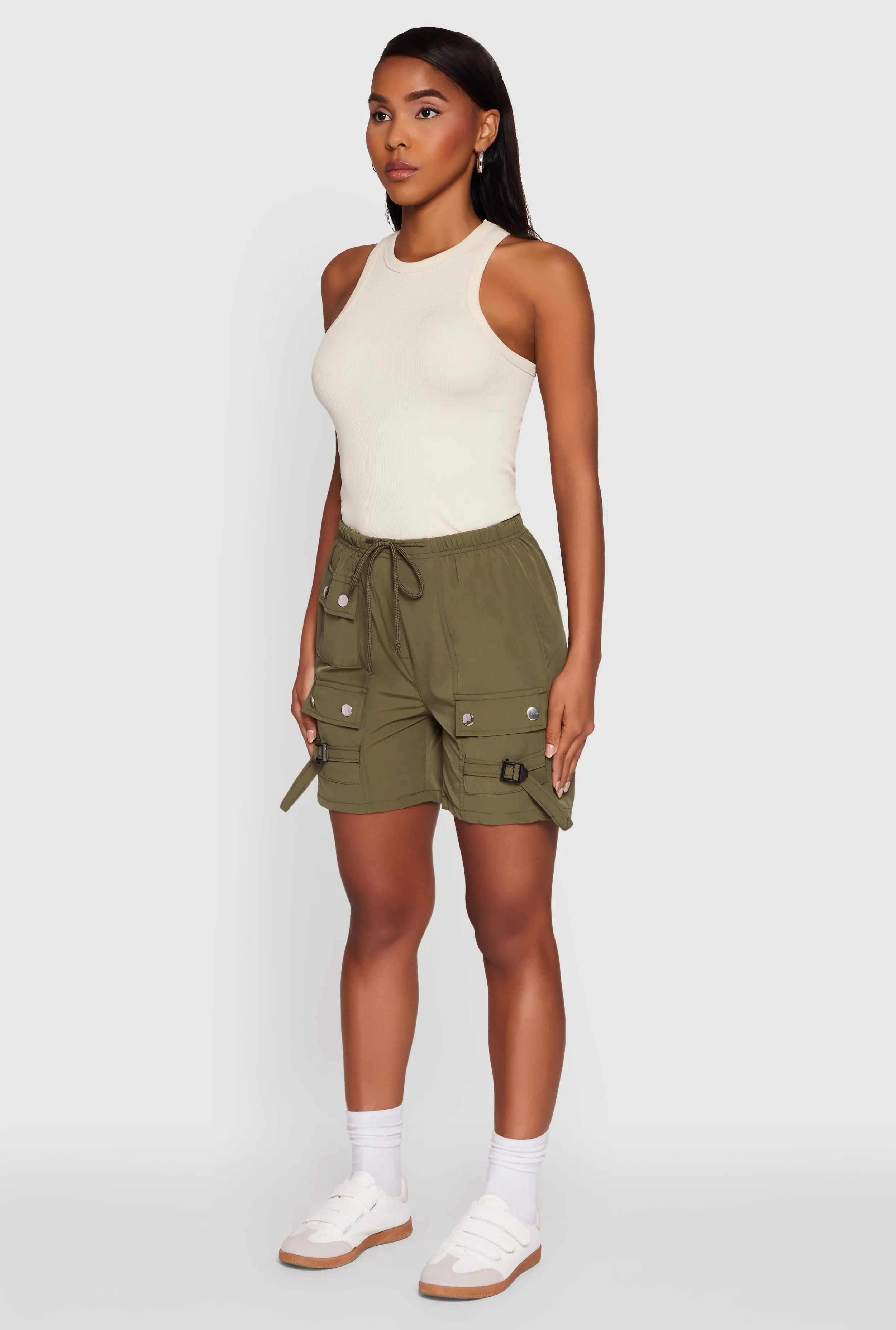 Trendy Nylon Drawstring Waist Utility Shorts sold by Rainbow product image thumbnail 3