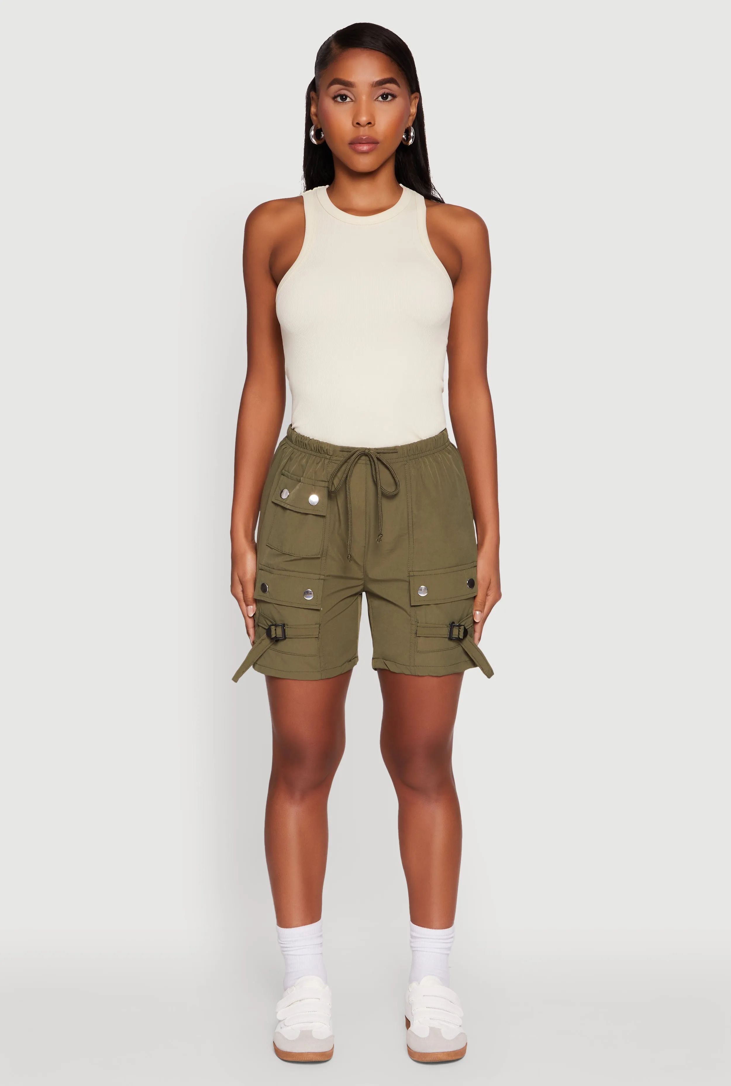 Trendy Nylon Drawstring Waist Utility Shorts sold by Rainbow product image thumbnail 2