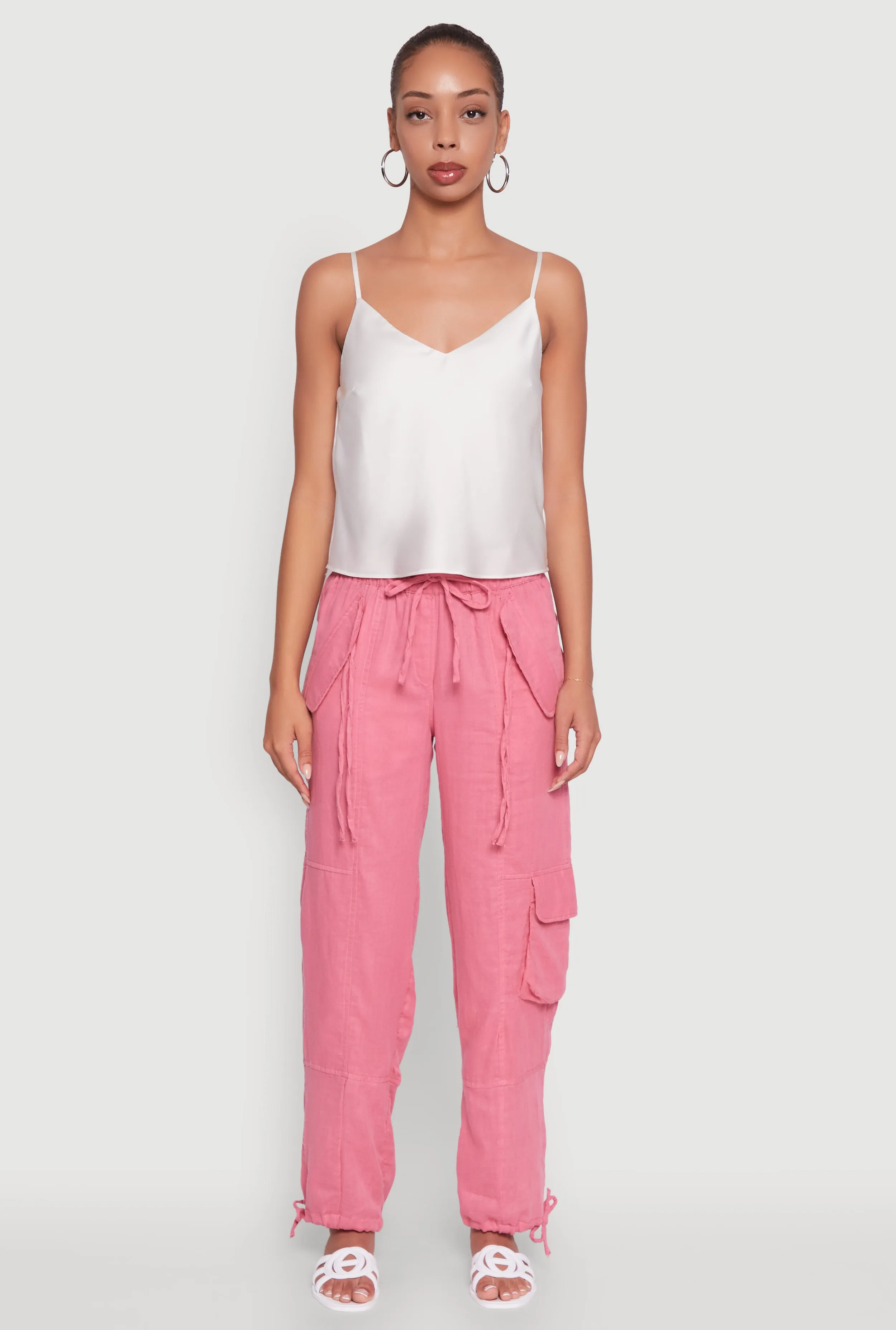 Zip Pocket Drawstring Waist Utility Joggers sold by Rainbow product image thumbnail 2