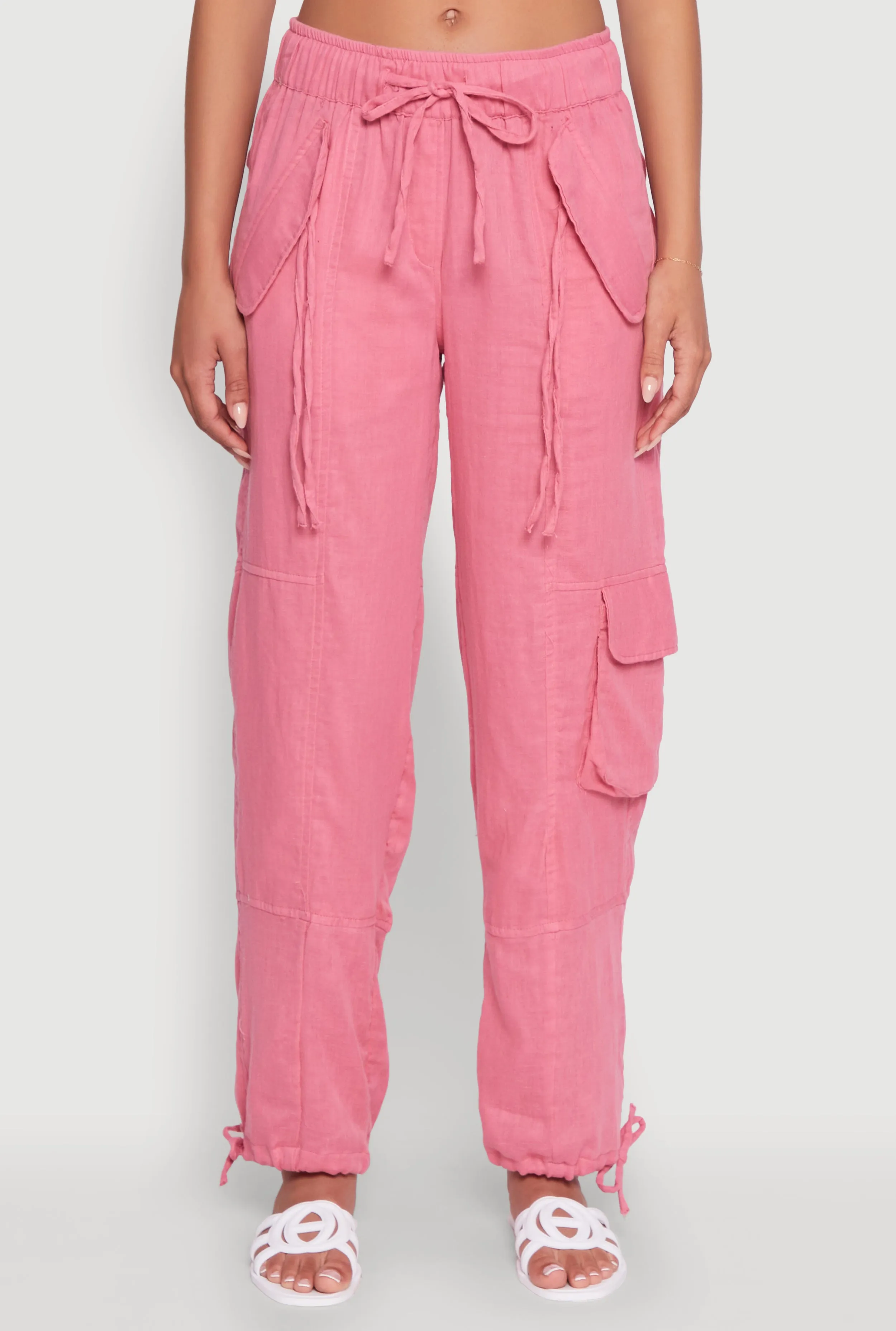 Zip Pocket Drawstring Waist Utility Joggers sold by Rainbow product image thumbnail 5