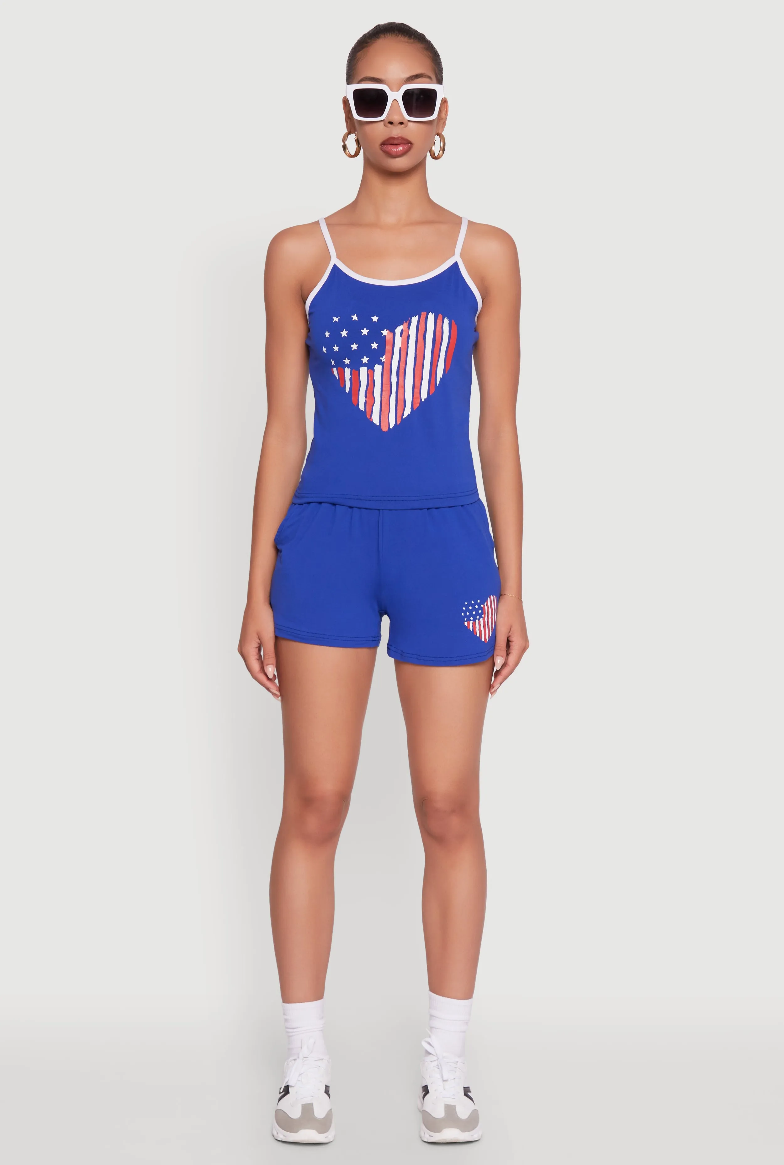 American Flag Heart Graphic Cami sold by Rainbow product image thumbnail 3