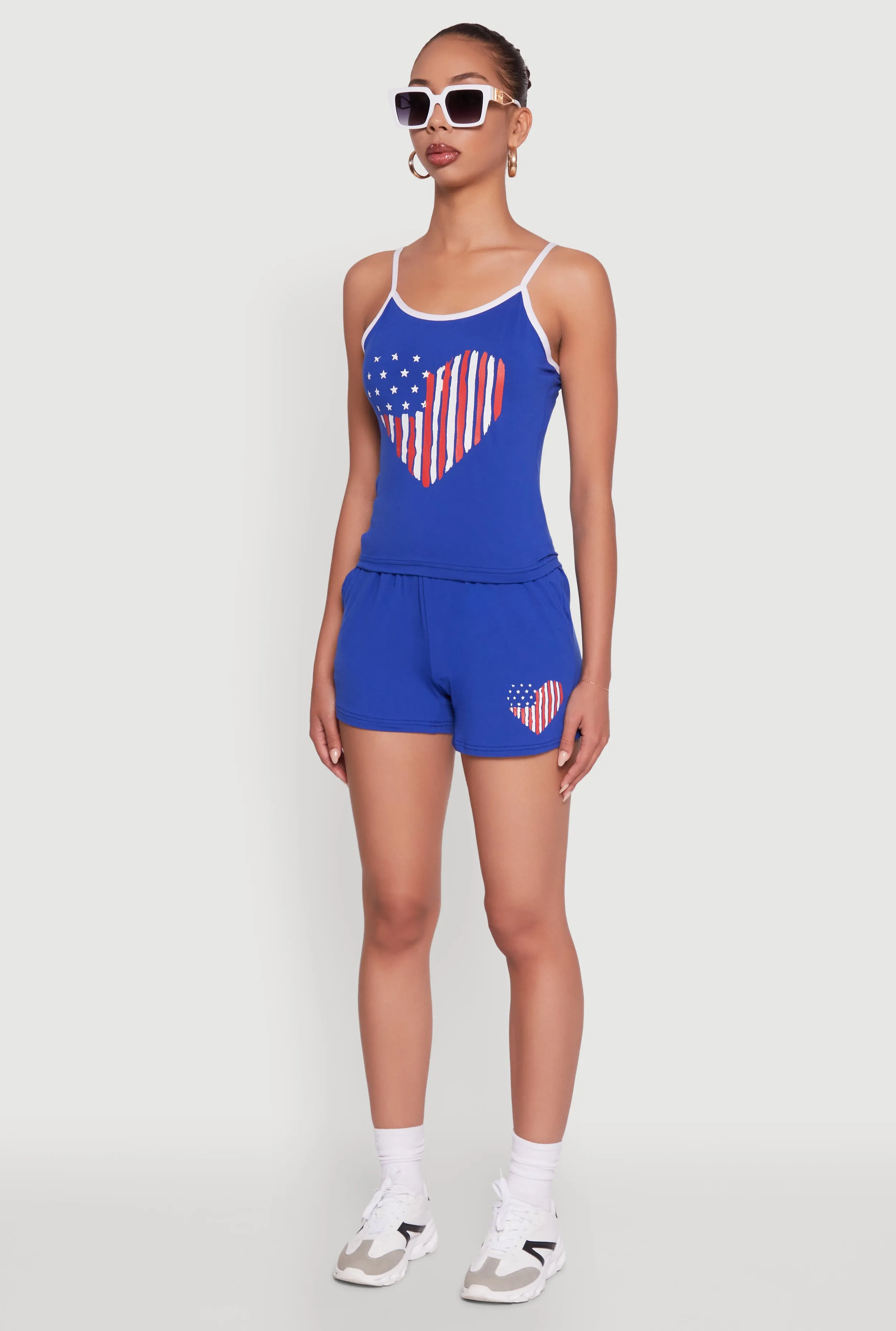 American Flag Heart Graphic Cami sold by Rainbow product image thumbnail 5