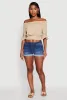 Off The Shoulder Smocked Cropped Peasant Top sold by Rainbow