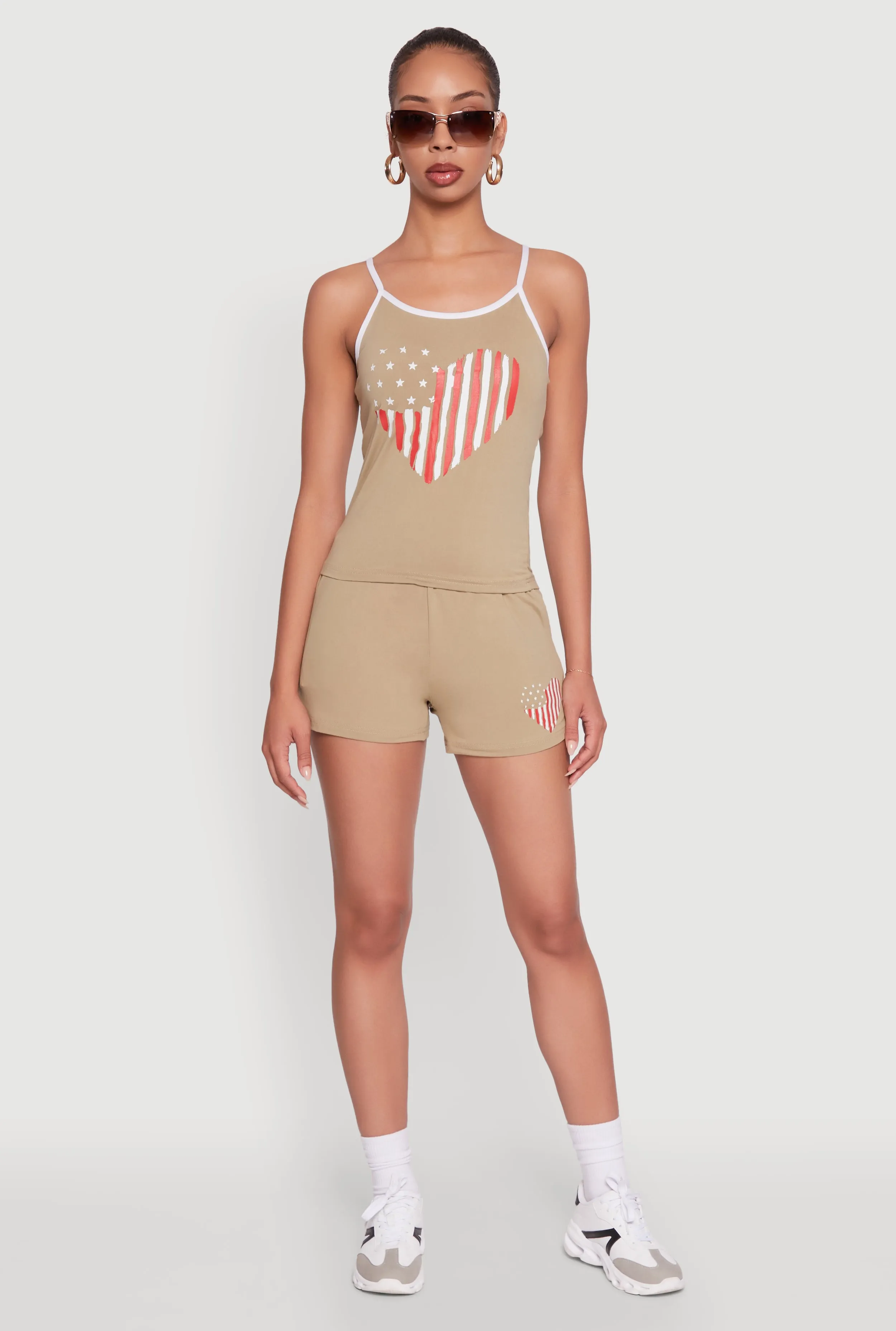 American Flag Heart Graphic Cami sold by Rainbow product image thumbnail 2