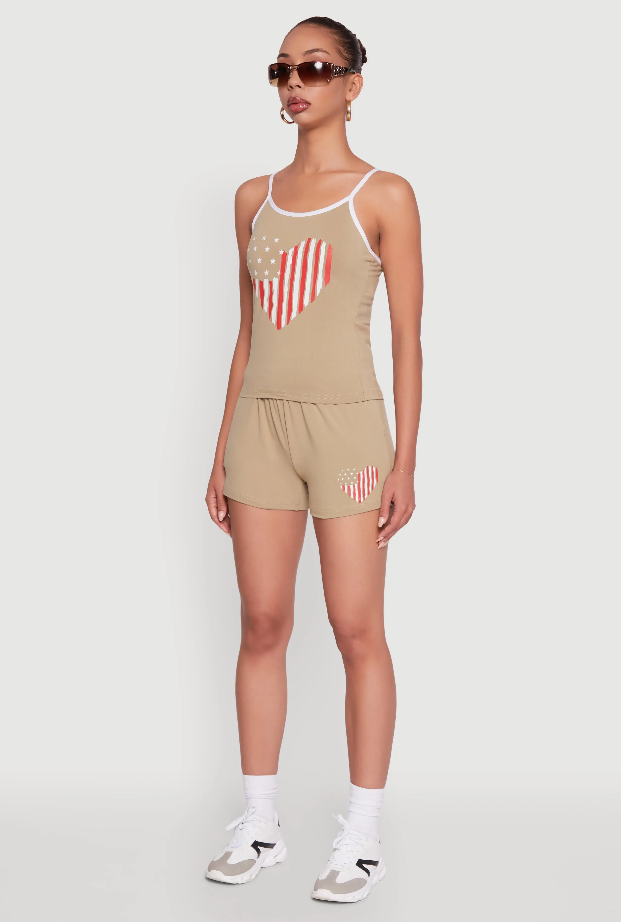 American Flag Heart Graphic Cami sold by Rainbow product image thumbnail 5