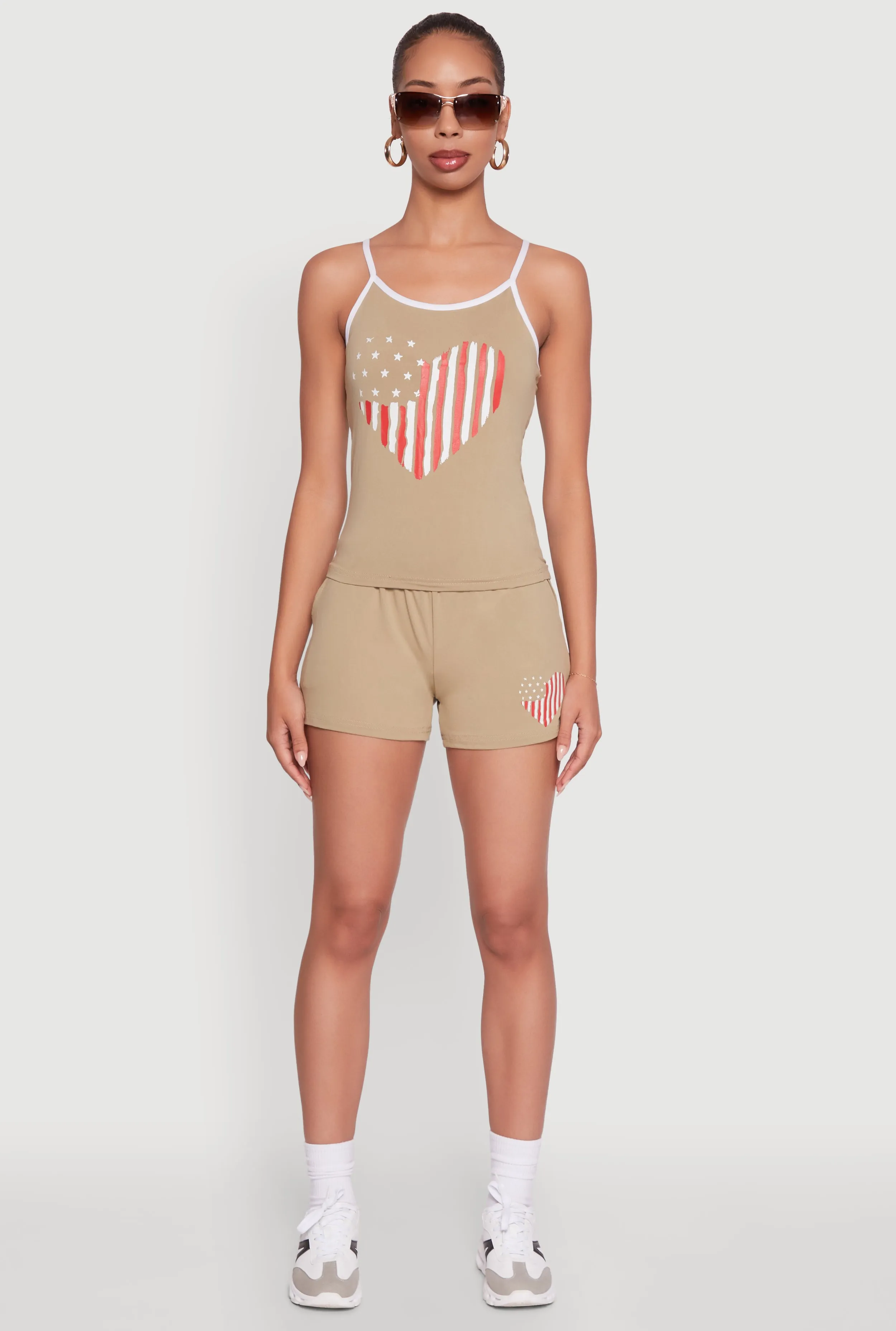 American Flag Heart Graphic Cami sold by Rainbow product image thumbnail 3