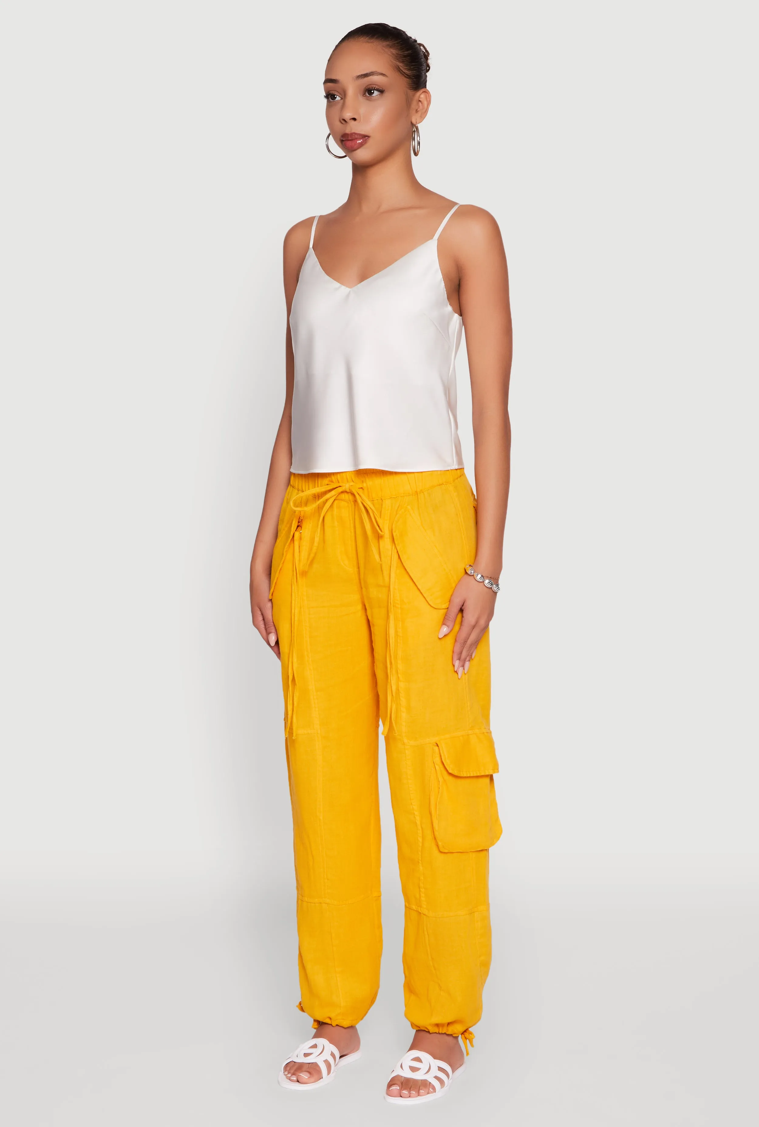 Zip Pocket Drawstring Waist Utility Joggers sold by Rainbow product image thumbnail 3