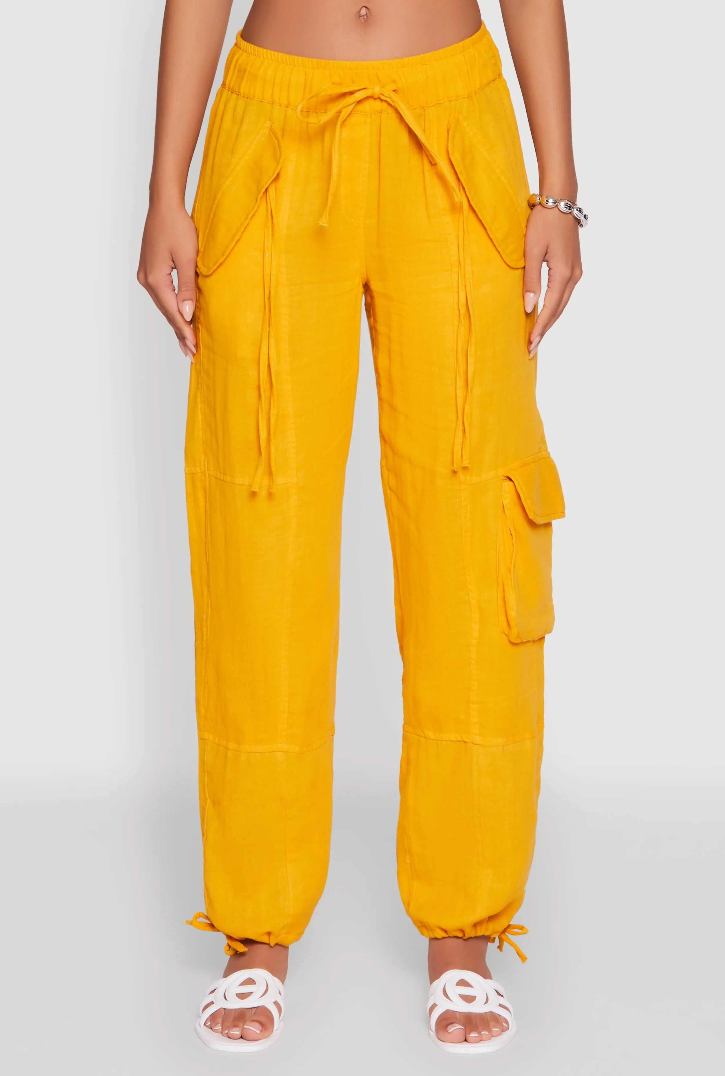 Zip Pocket Drawstring Waist Utility Joggers sold by Rainbow product image thumbnail 5
