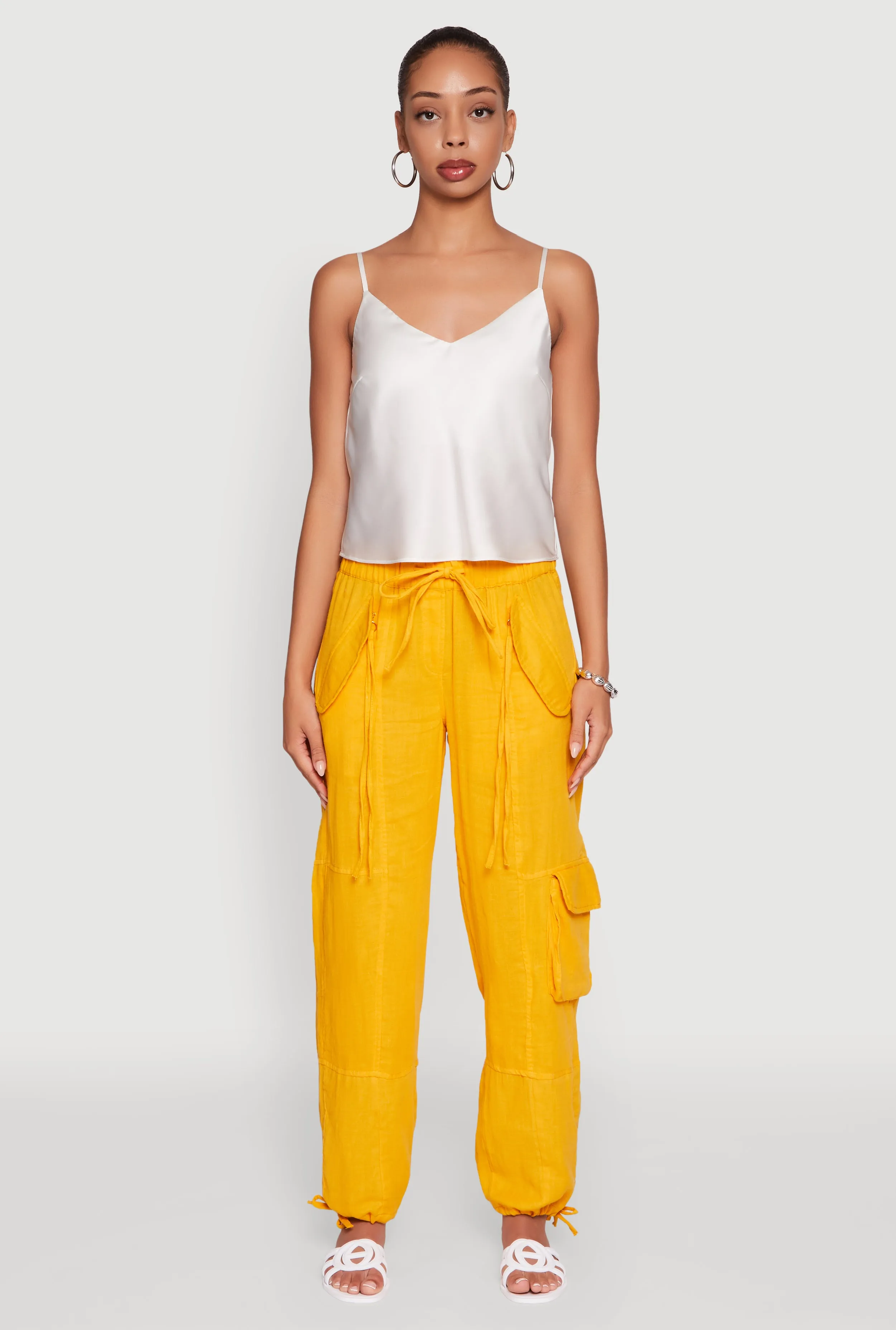 Zip Pocket Drawstring Waist Utility Joggers sold by Rainbow product image thumbnail 2