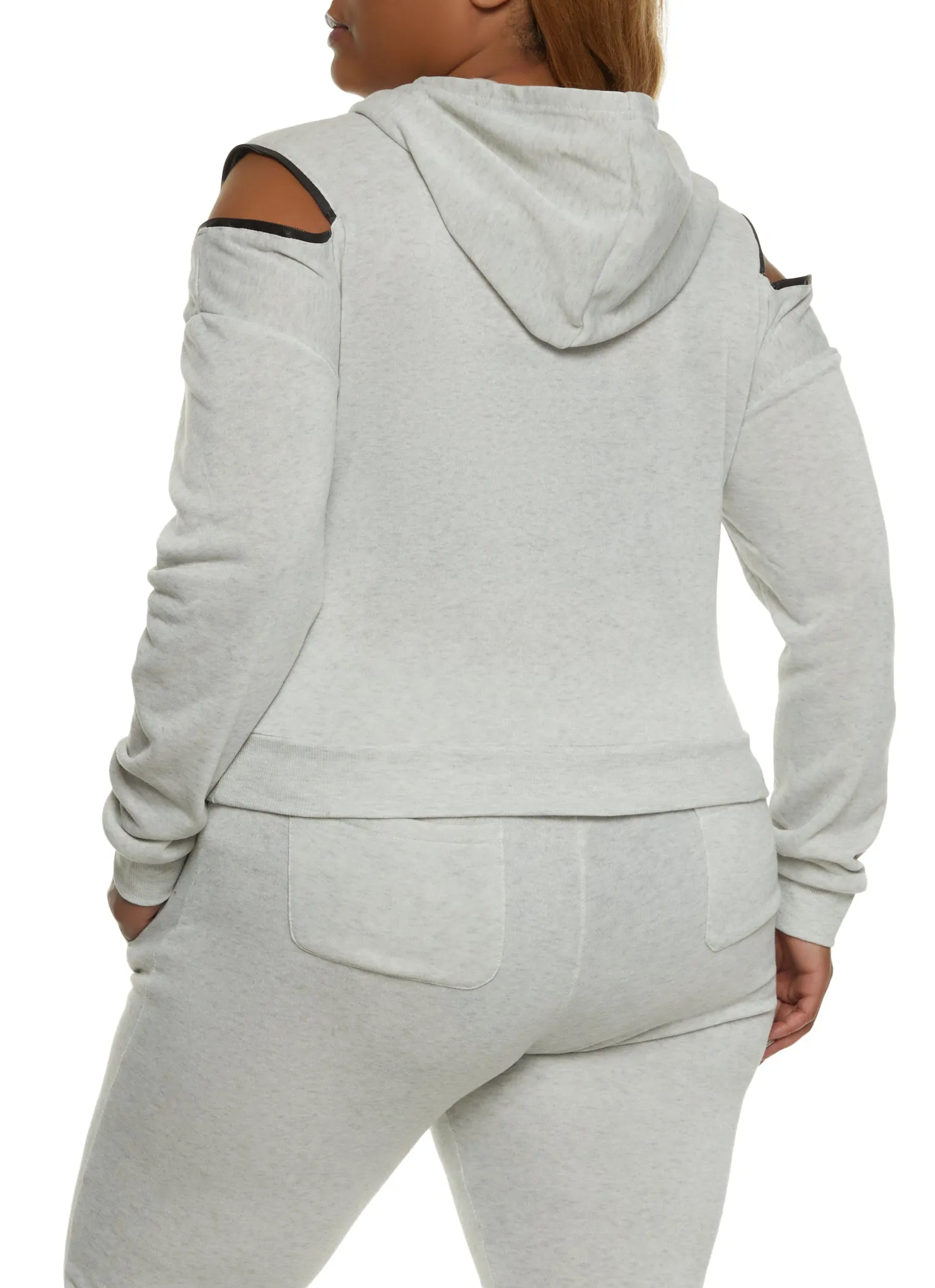 Plus Size Zipper Detail Pullover Hoodie sold by Rainbow product image thumbnail 3