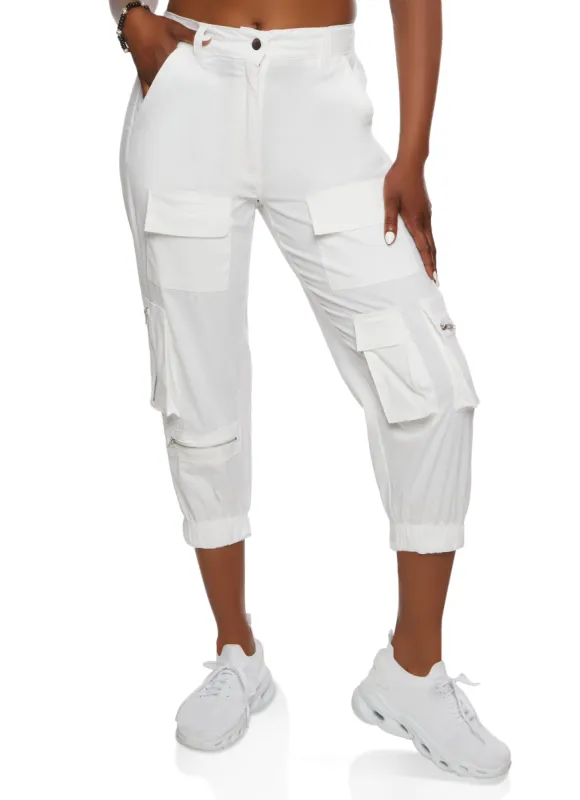 Zip Pocket Capri Cargo Pants sold by Rainbow