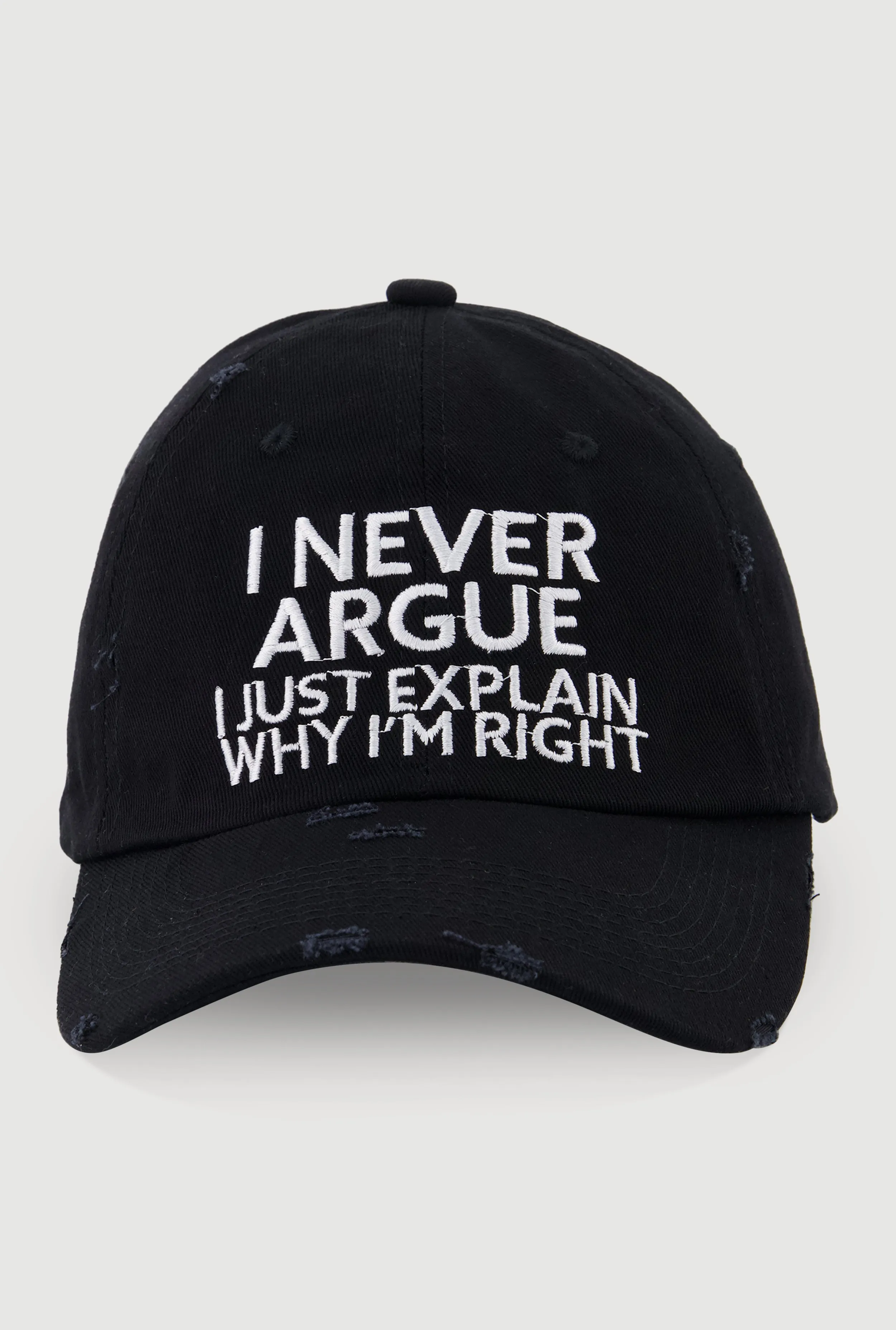 I Never Argue Graphic Baseball Hat sold by Rainbow product image thumbnail 3