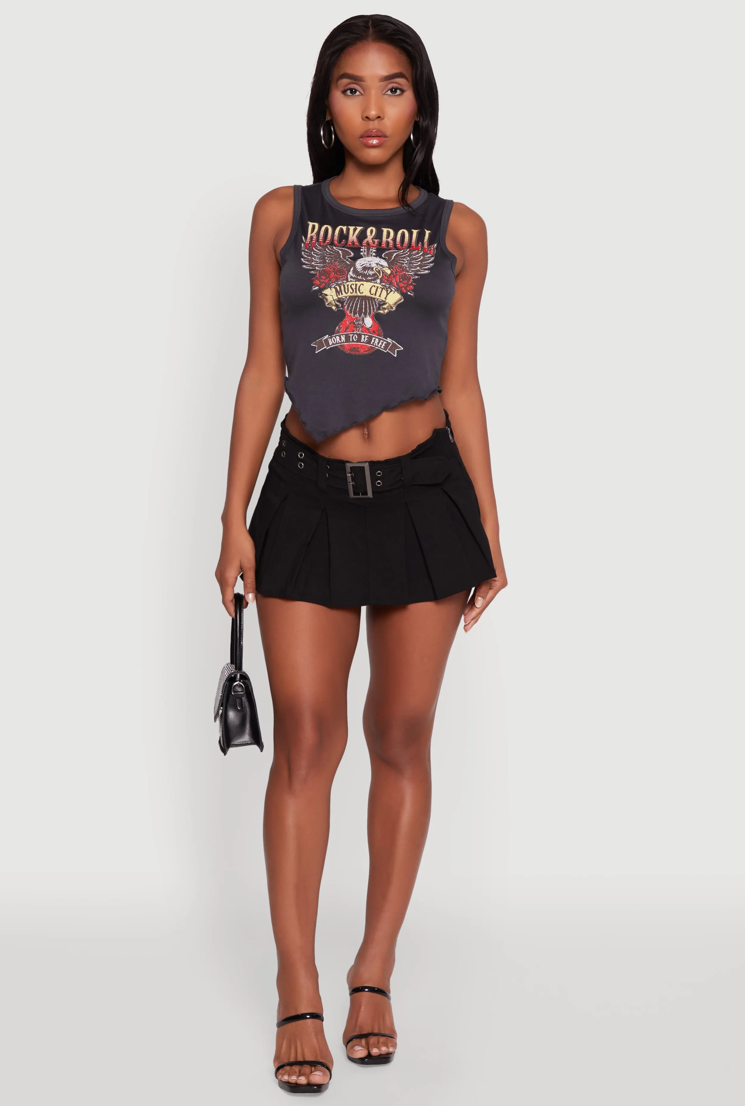 Rock and Roll Graphic Cropped Tank Top sold by Rainbow