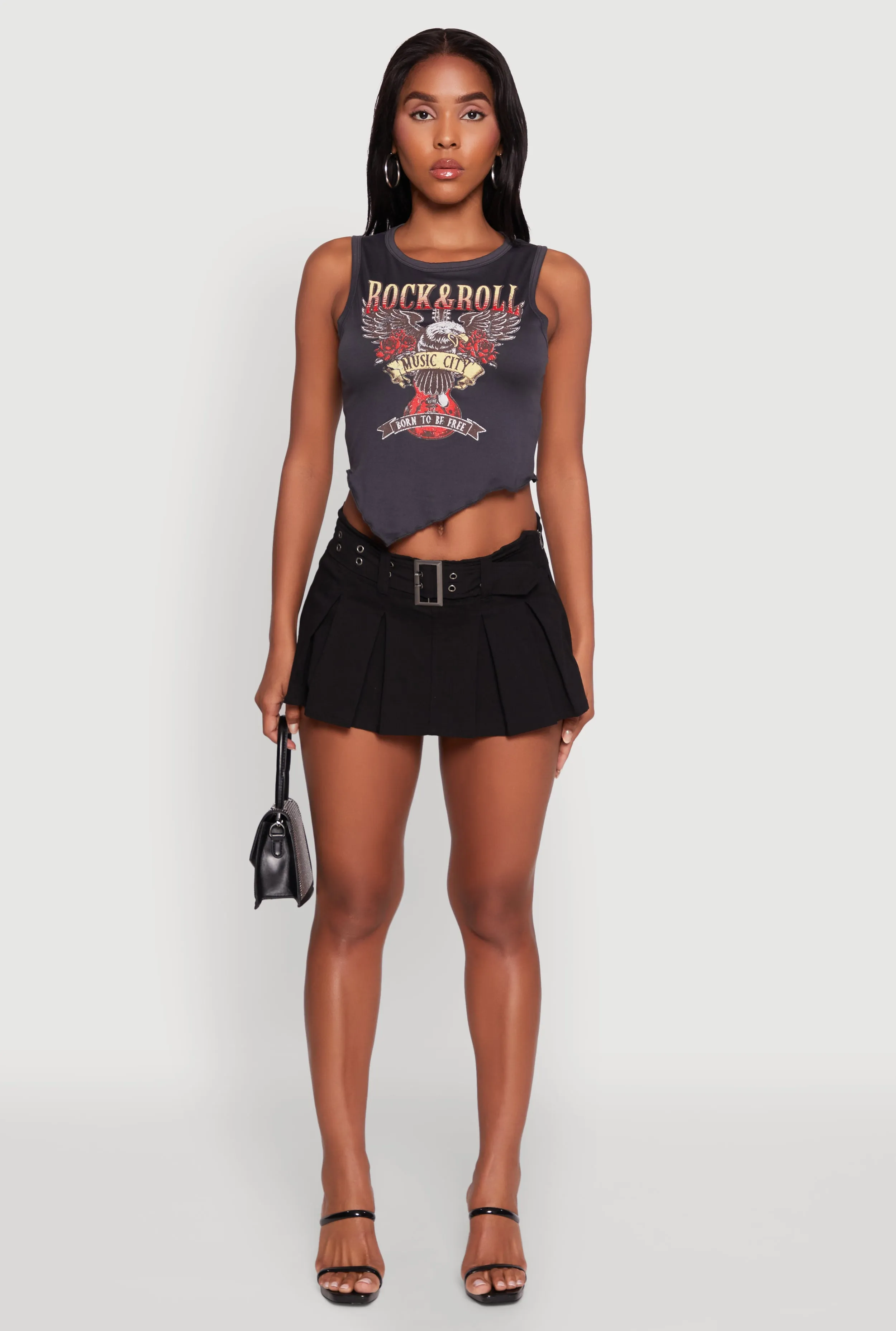Rock and Roll Graphic Cropped Tank Top sold by Rainbow product image thumbnail 3