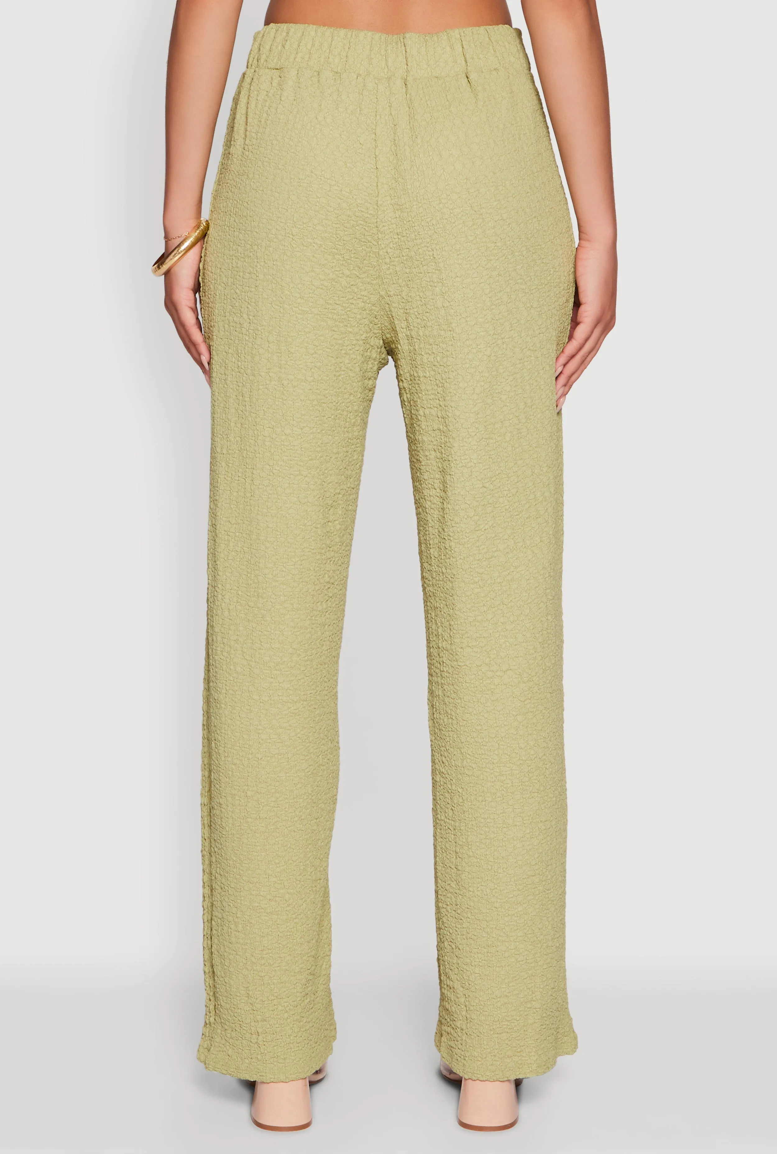 Trendy Solid High Waisted Wide Leg Pants sold by Rainbow product image thumbnail 5