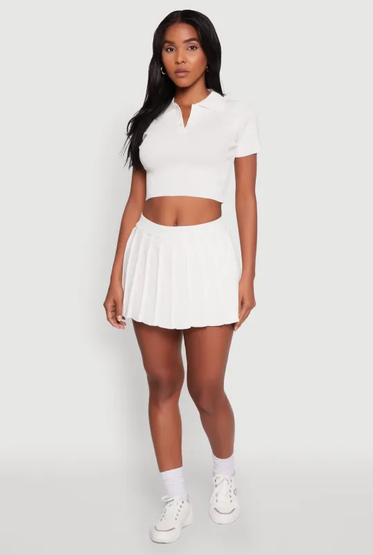 Daisy High Waisted Pleated Mini Skort sold by Rainbow