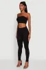 Trendy Solid Cropped Bandeau Top sold by Rainbow