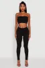Trendy Solid Cropped Bandeau Top sold by Rainbow