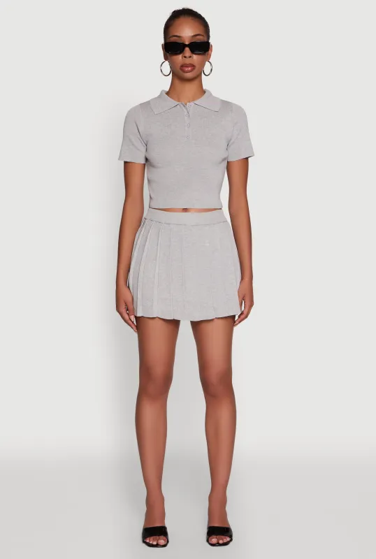 Daisy High Waisted Pleated Mini Skort sold by Rainbow