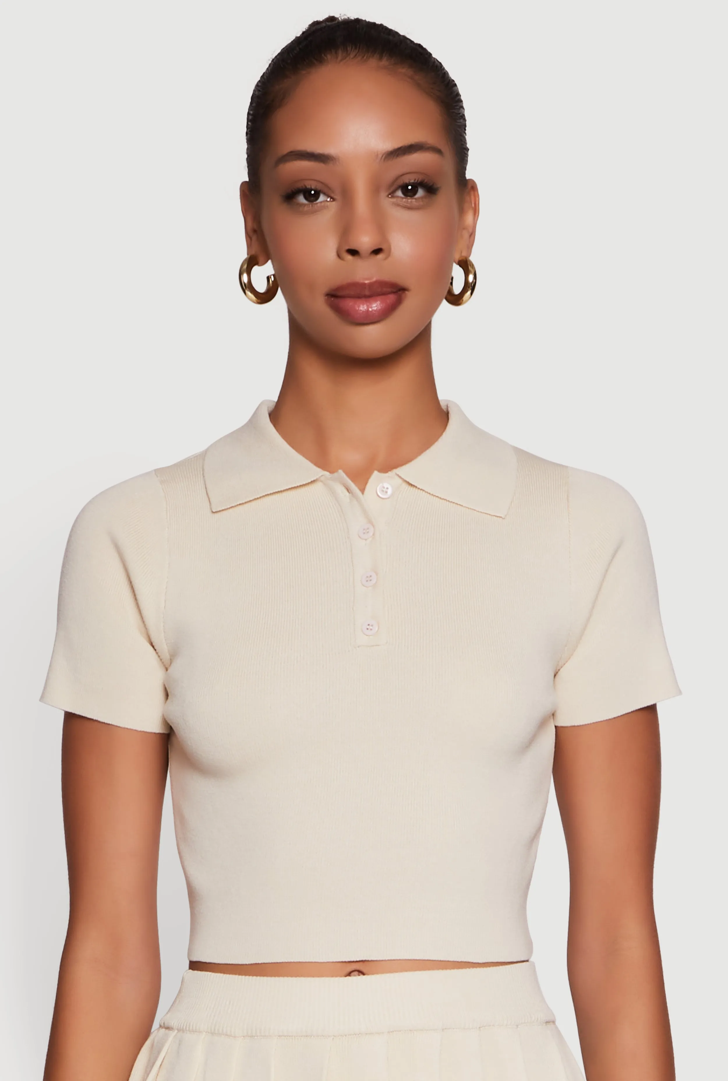 Daisy Classic Fit Short Sleeve Cropped Polo Shirt sold by Rainbow