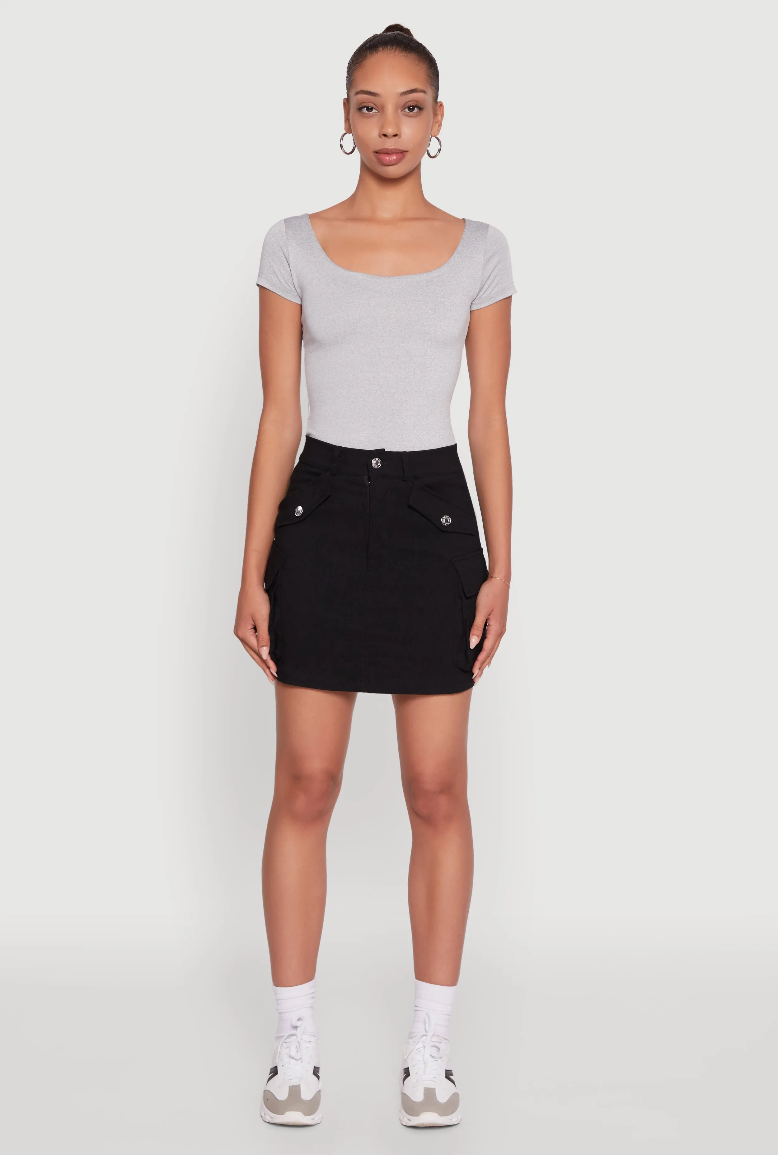 Trendy Flap Detail Cargo Pocket Skirt sold by Rainbow product image thumbnail 2