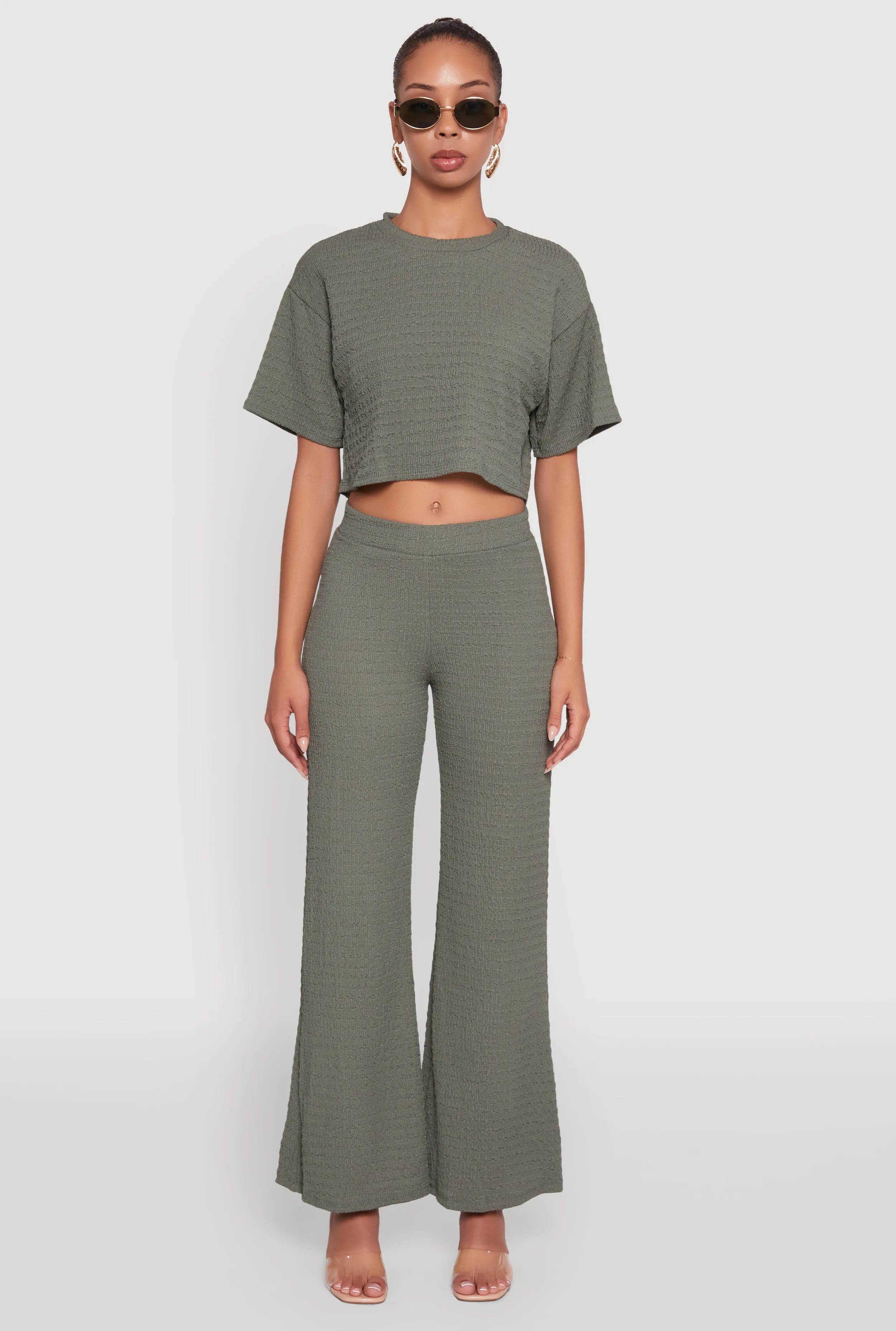 Textured Knit Boxy Crop Top sold by Rainbow product image thumbnail 3