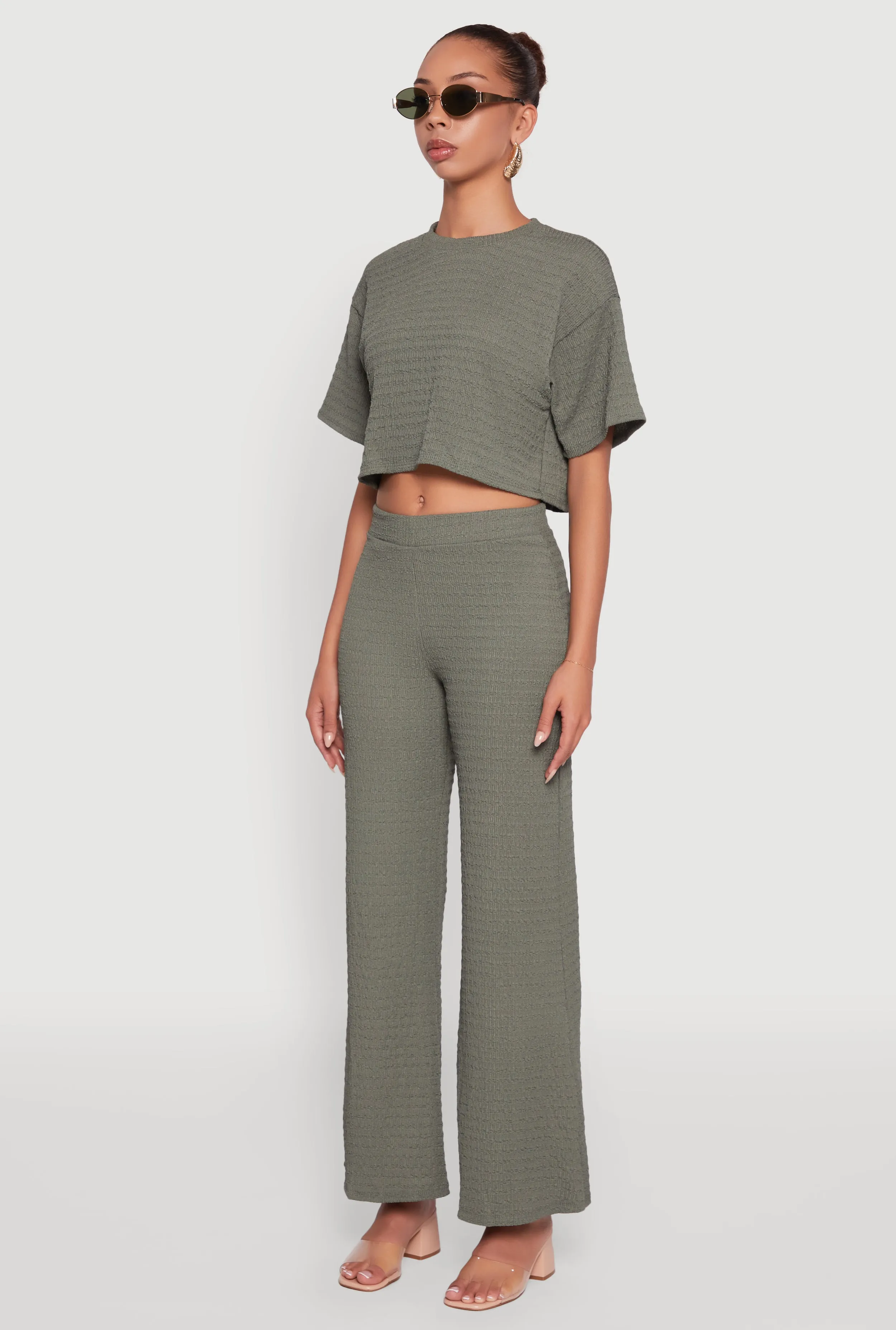 Textured Knit Boxy Crop Top sold by Rainbow product image thumbnail 5