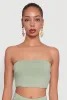 Trendy Solid Cropped Bandeau Top sold by Rainbow