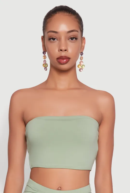 Trendy Solid Cropped Bandeau Top sold by Rainbow