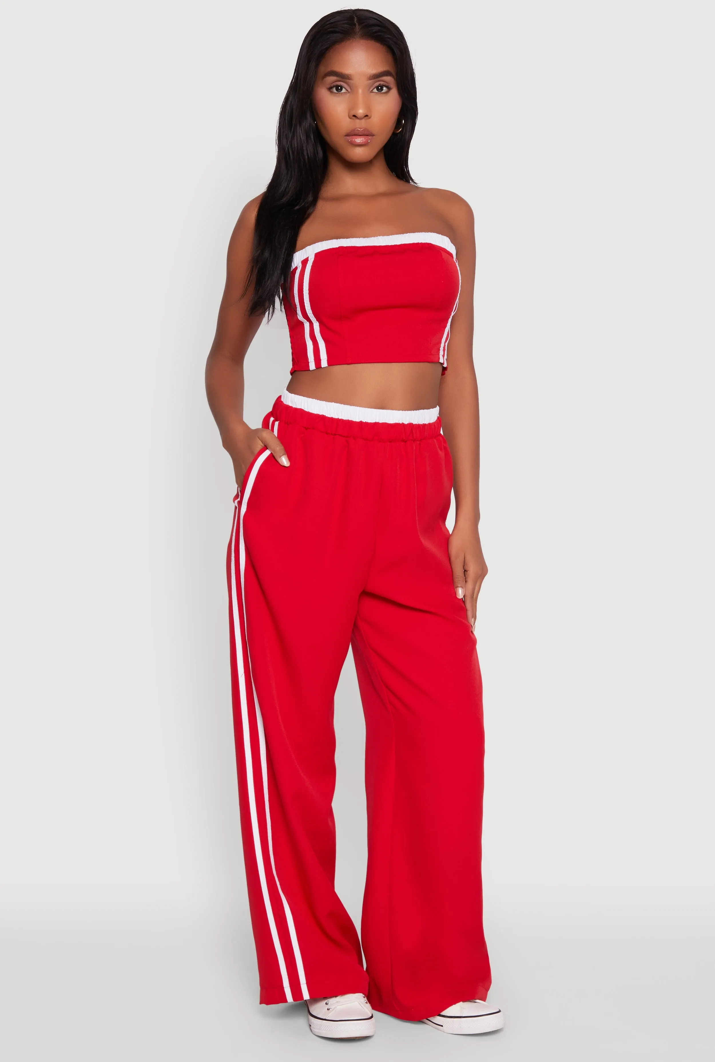Varsity Stripe Wide Leg Pants sold by Rainbow