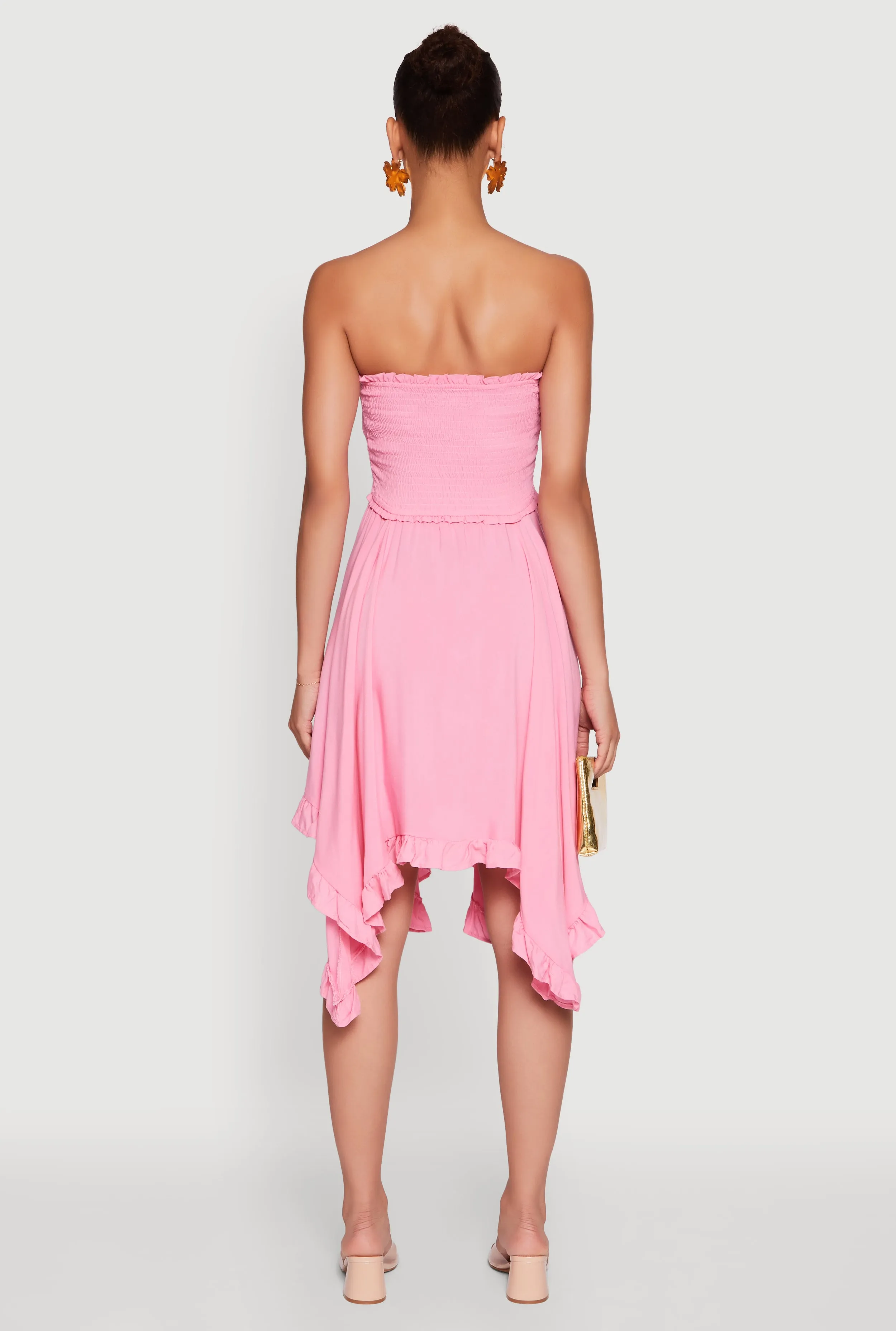 Smocked Handkerchief Hem Tube Dress sold by Rainbow product image thumbnail 5