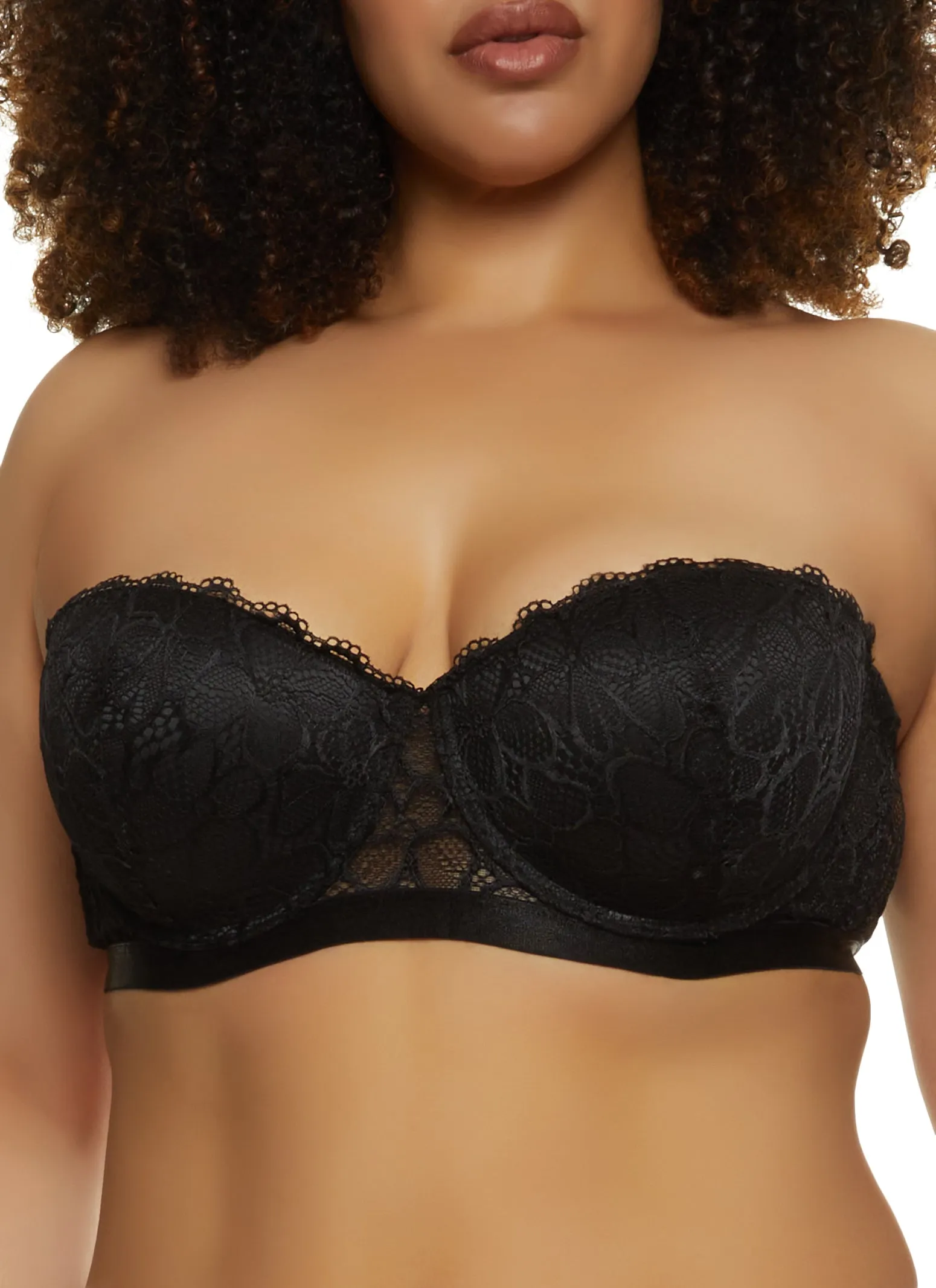Plus Size Floral Lace Balconette Bra | Converts to Strapless sold by Rainbow product image thumbnail 3