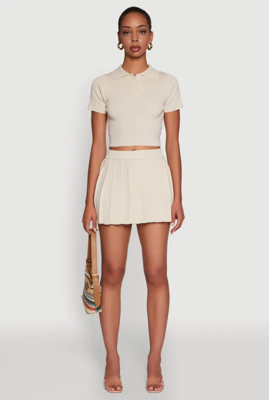 Daisy High Waisted Pleated Mini Skort sold by Rainbow