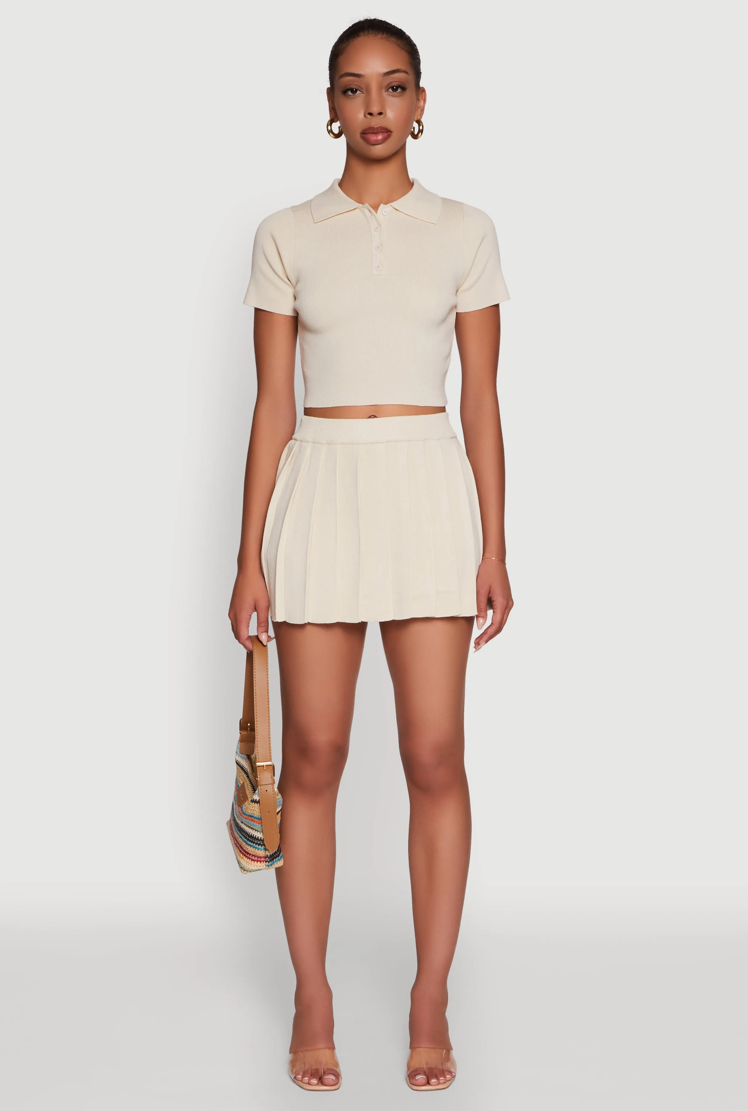 Daisy High Waisted Pleated Mini Skort sold by Rainbow