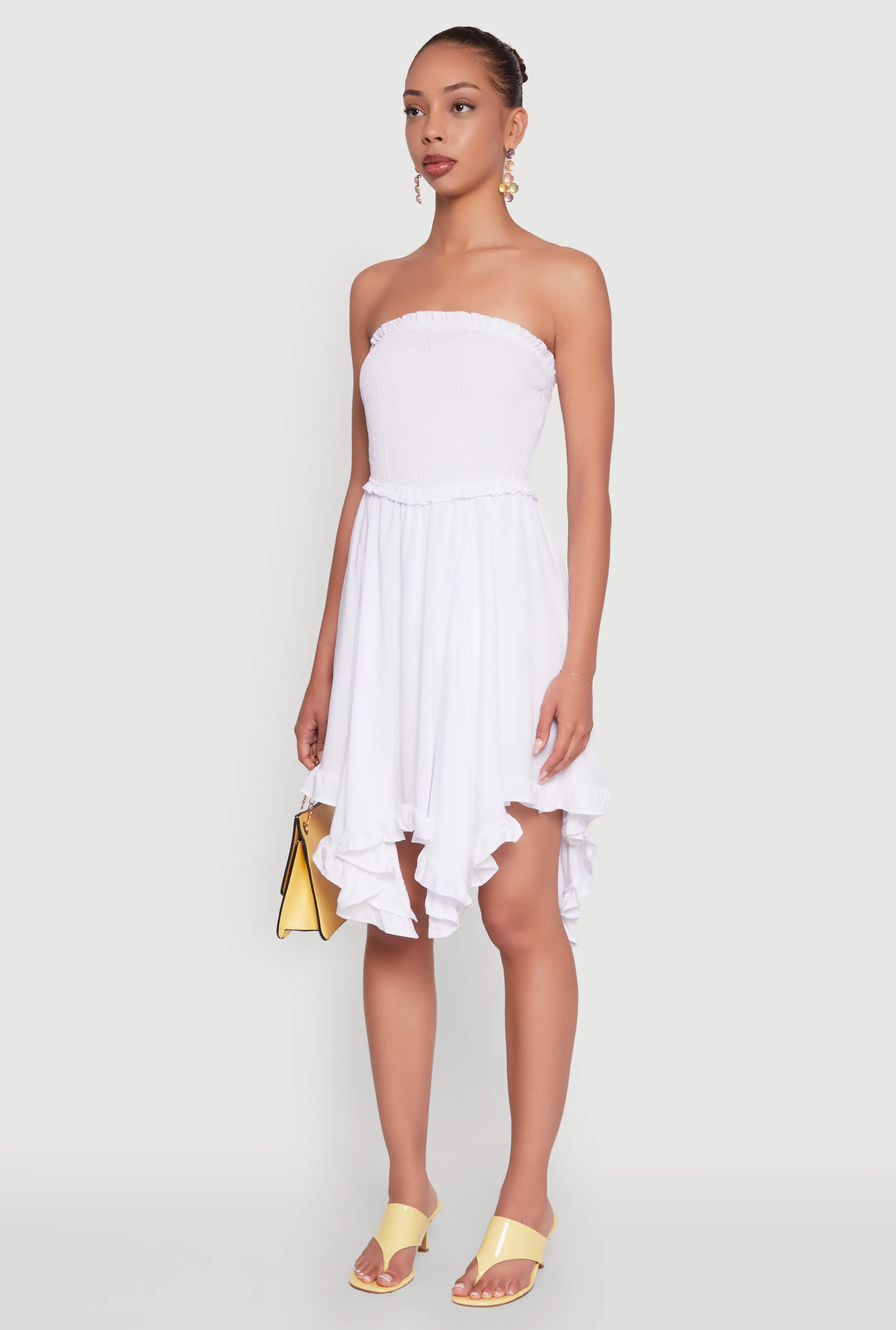 Smocked Handkerchief Hem Tube Dress sold by Rainbow product image thumbnail 3