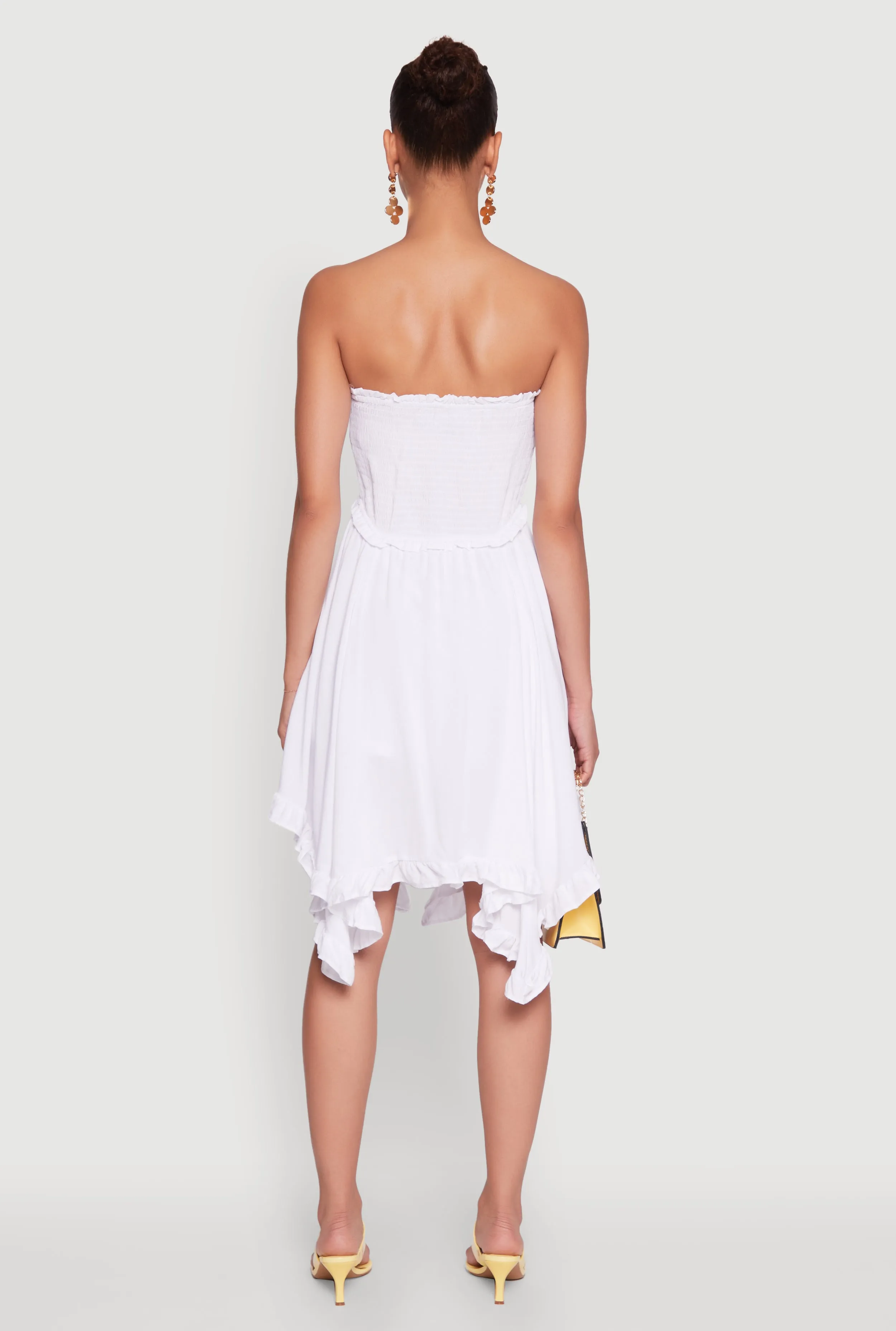 Smocked Handkerchief Hem Tube Dress sold by Rainbow product image thumbnail 5